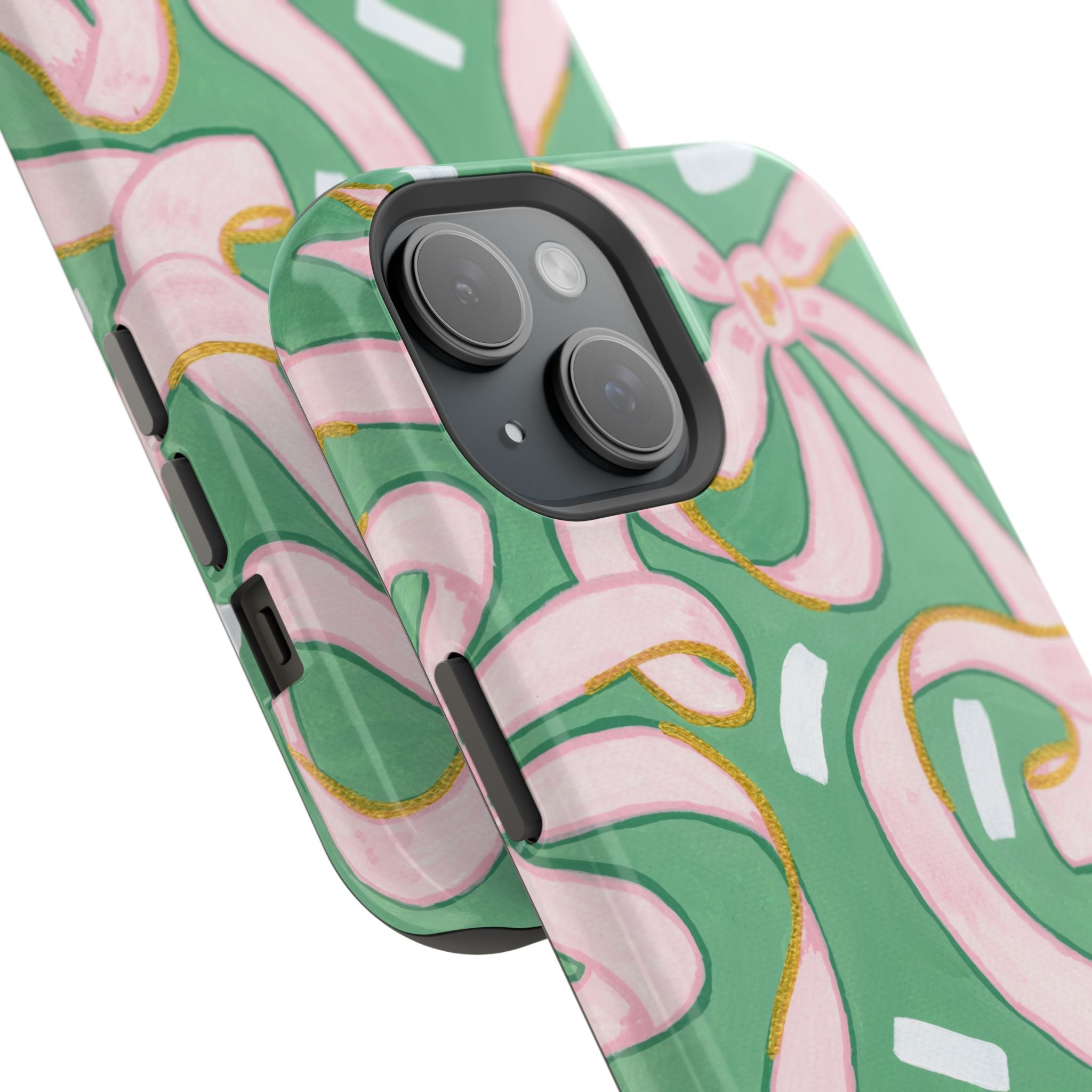 Pink & Green Bows MagSafe Tough Case [iPhone 13 - iPhone 16]