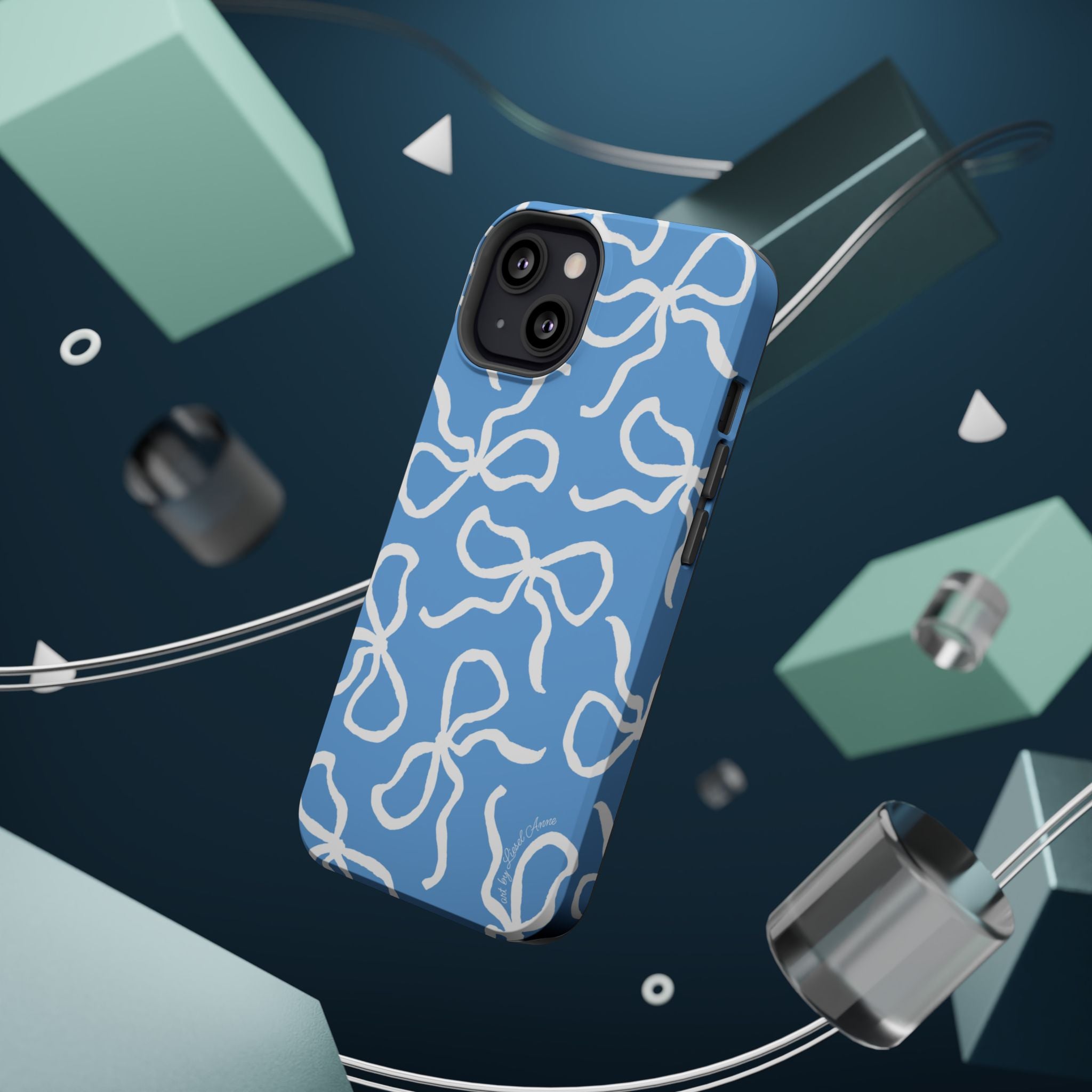 Blue & White Bows MagSafe Tough Case [iPhone 13 - iPhone 16]