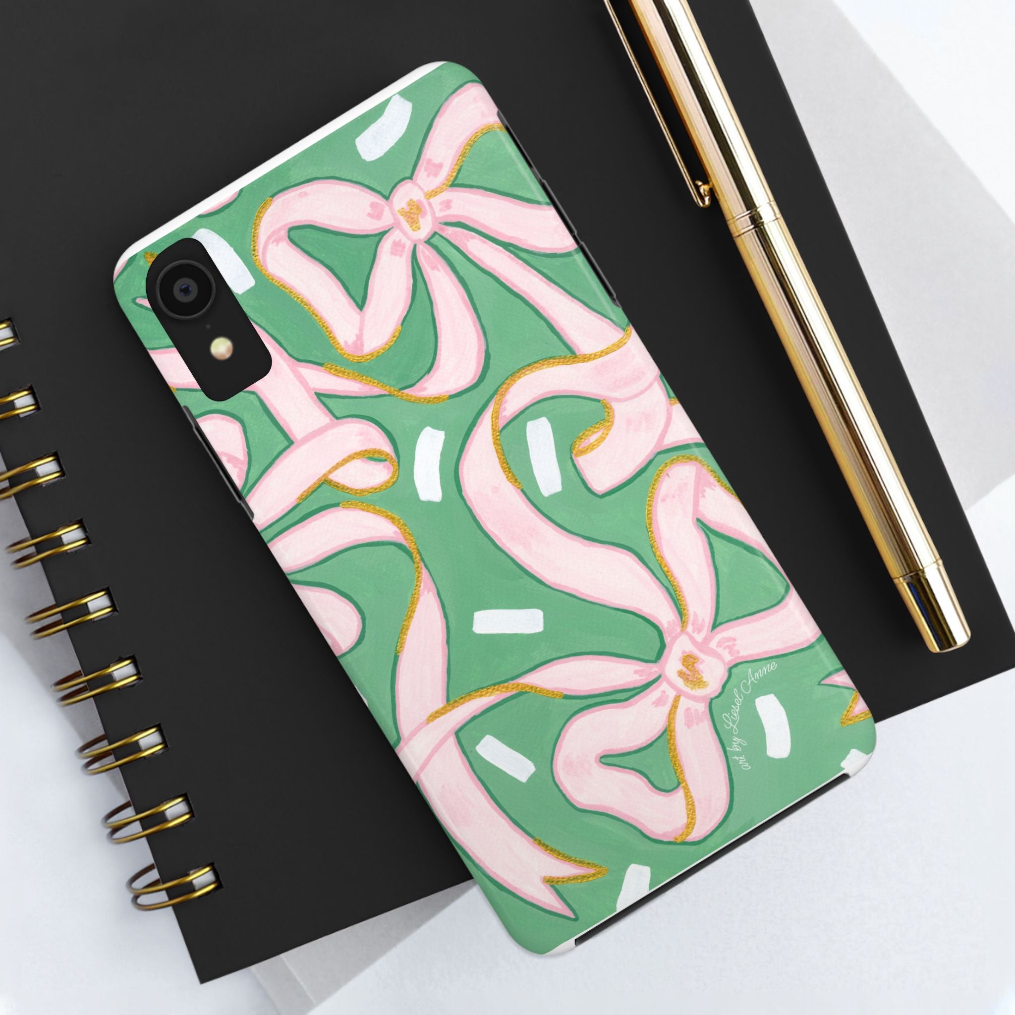 Pink and Green Bows Tough Case [iPhone 14 - iPhone 11]