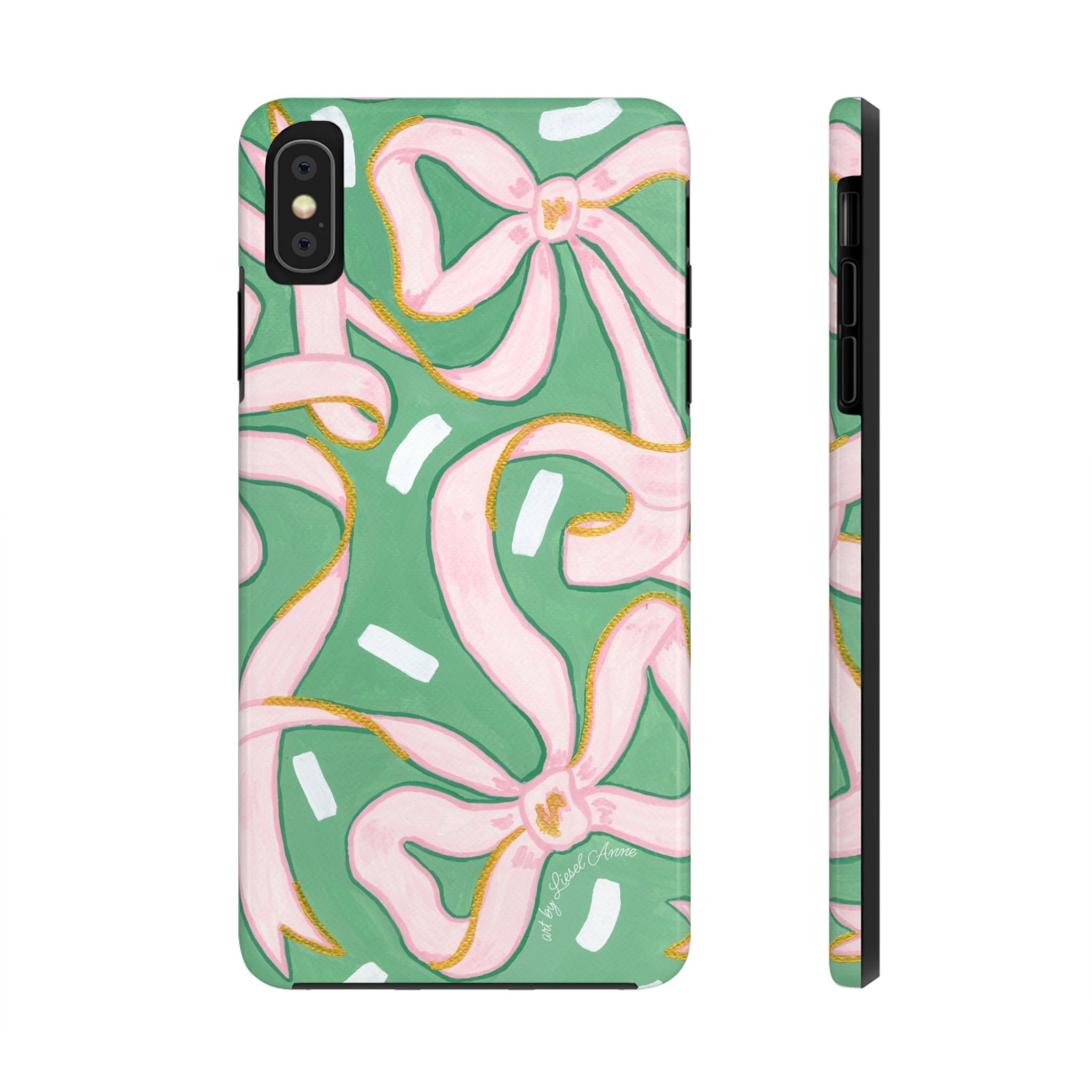 Pink and Green Bows Tough Case [iPhone 14 - iPhone 11]