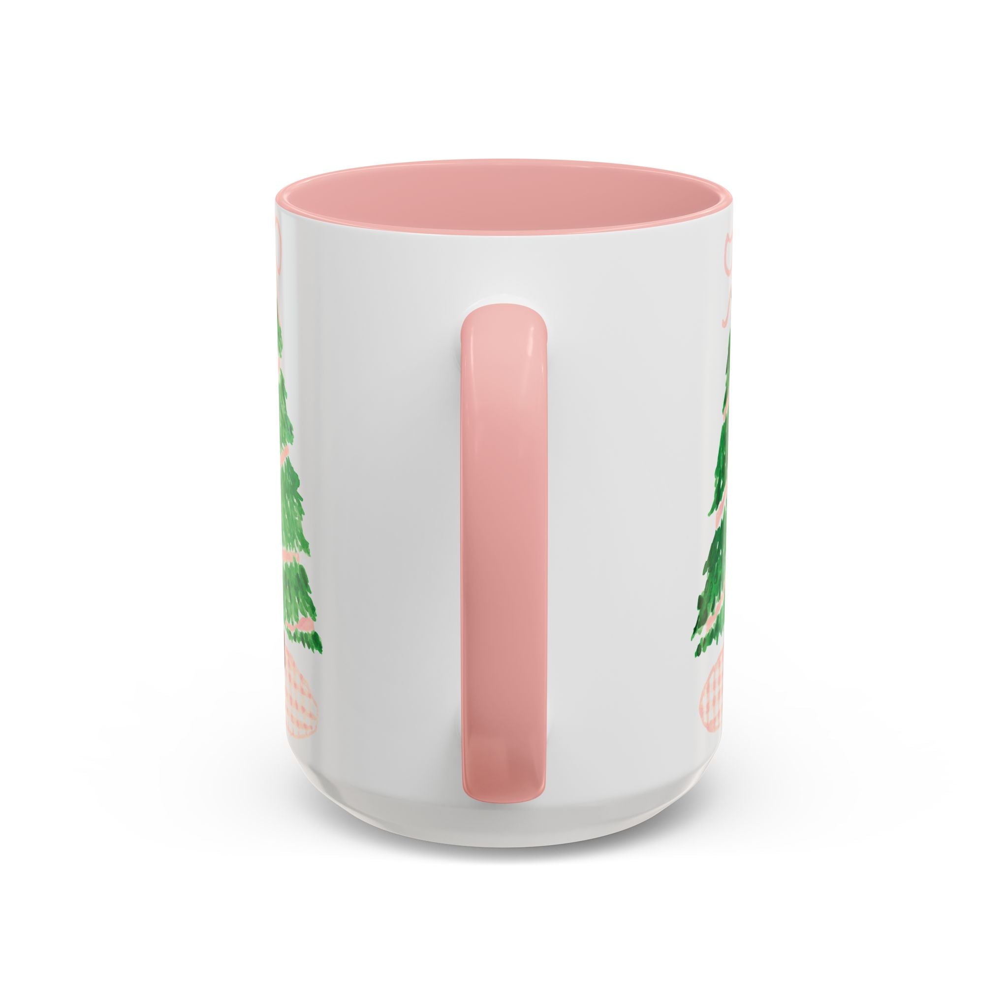 Pink Gingham Christmas Tree Mug