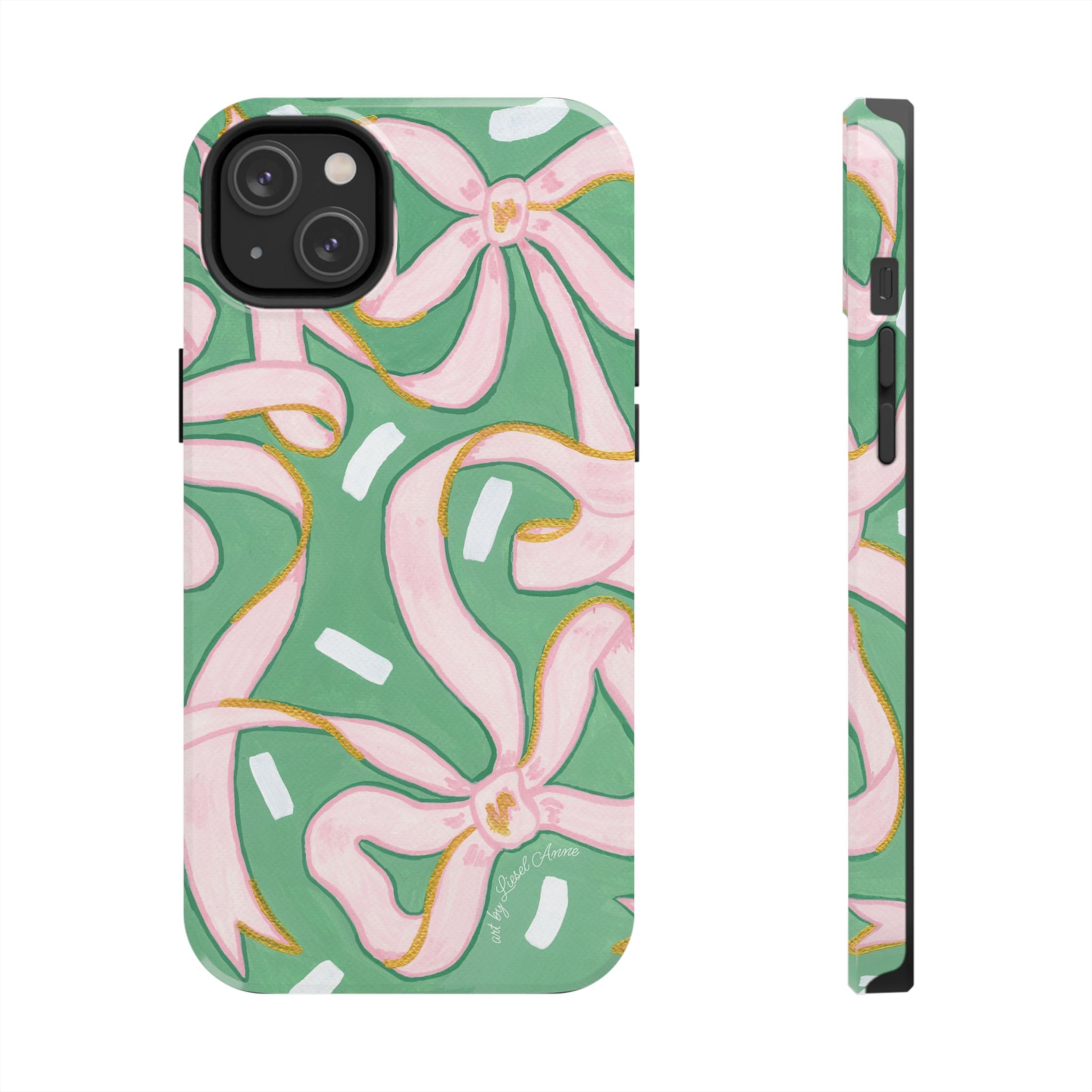 Pink and Green Bows Tough Case [iPhone 14 - iPhone 11]