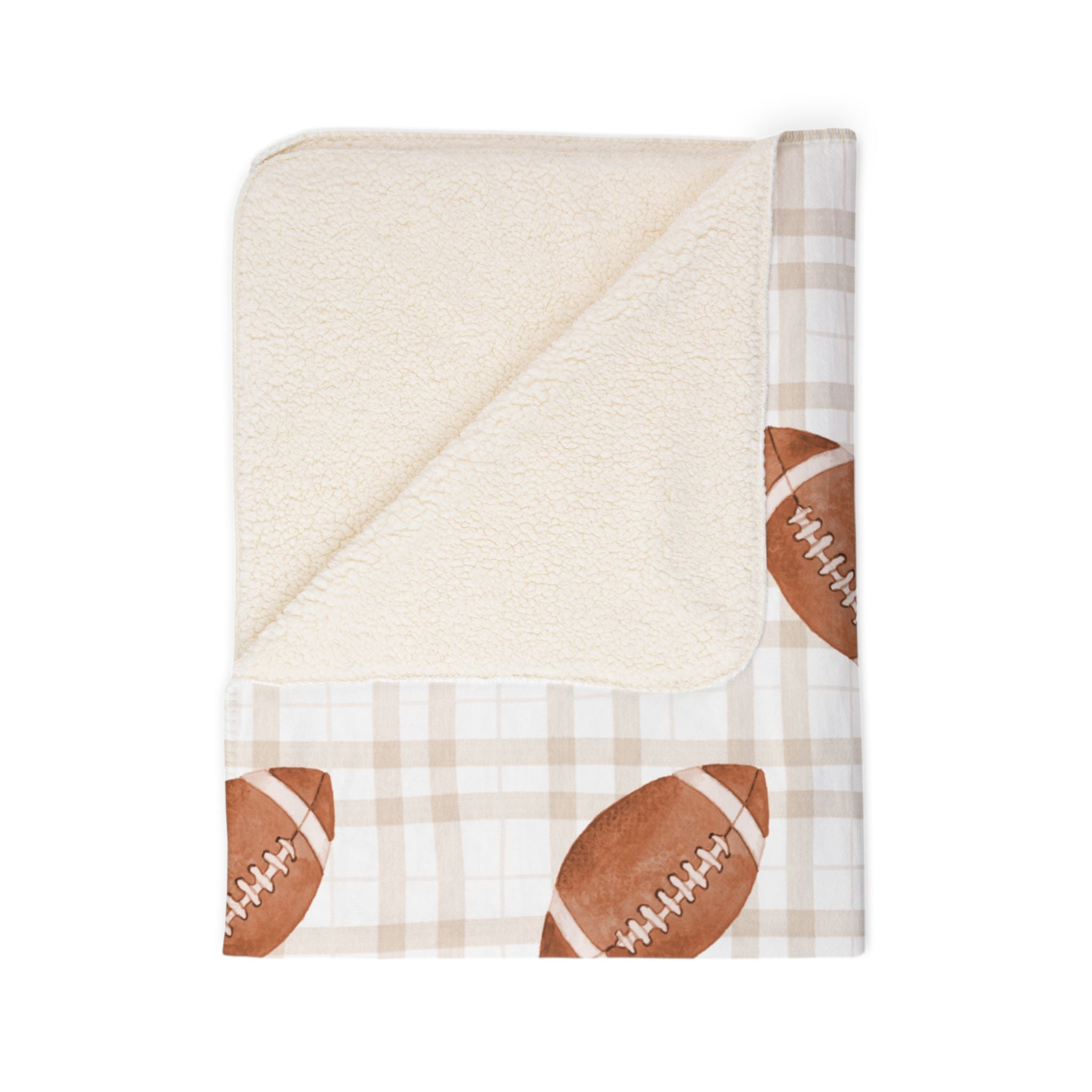 Football Game Day Sherpa Plaid Blanket
