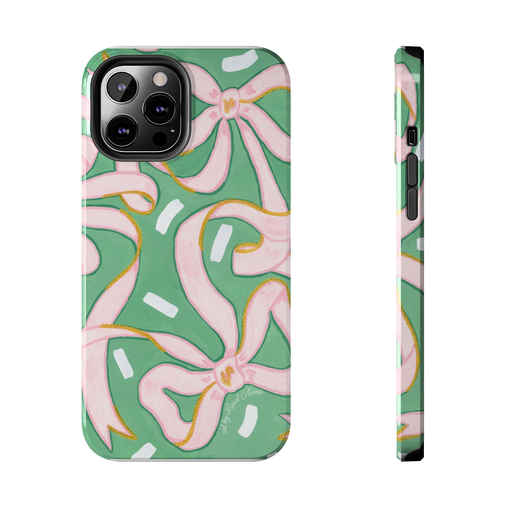 Pink and Green Bows Tough Case [iPhone 14 - iPhone 11]