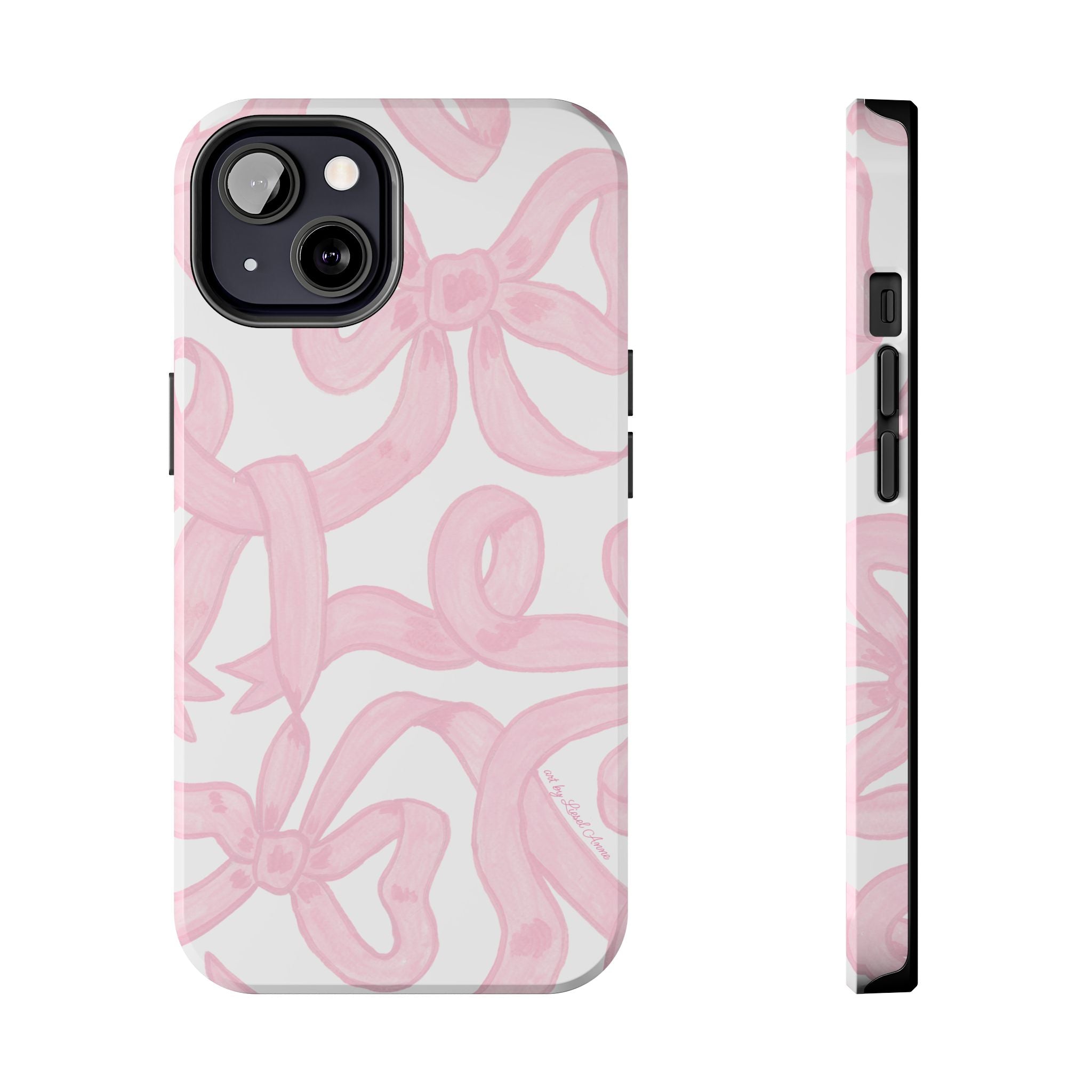 Pink Bows Phone Case - Tough Dual Layer Protection for iPhone 11 to 14