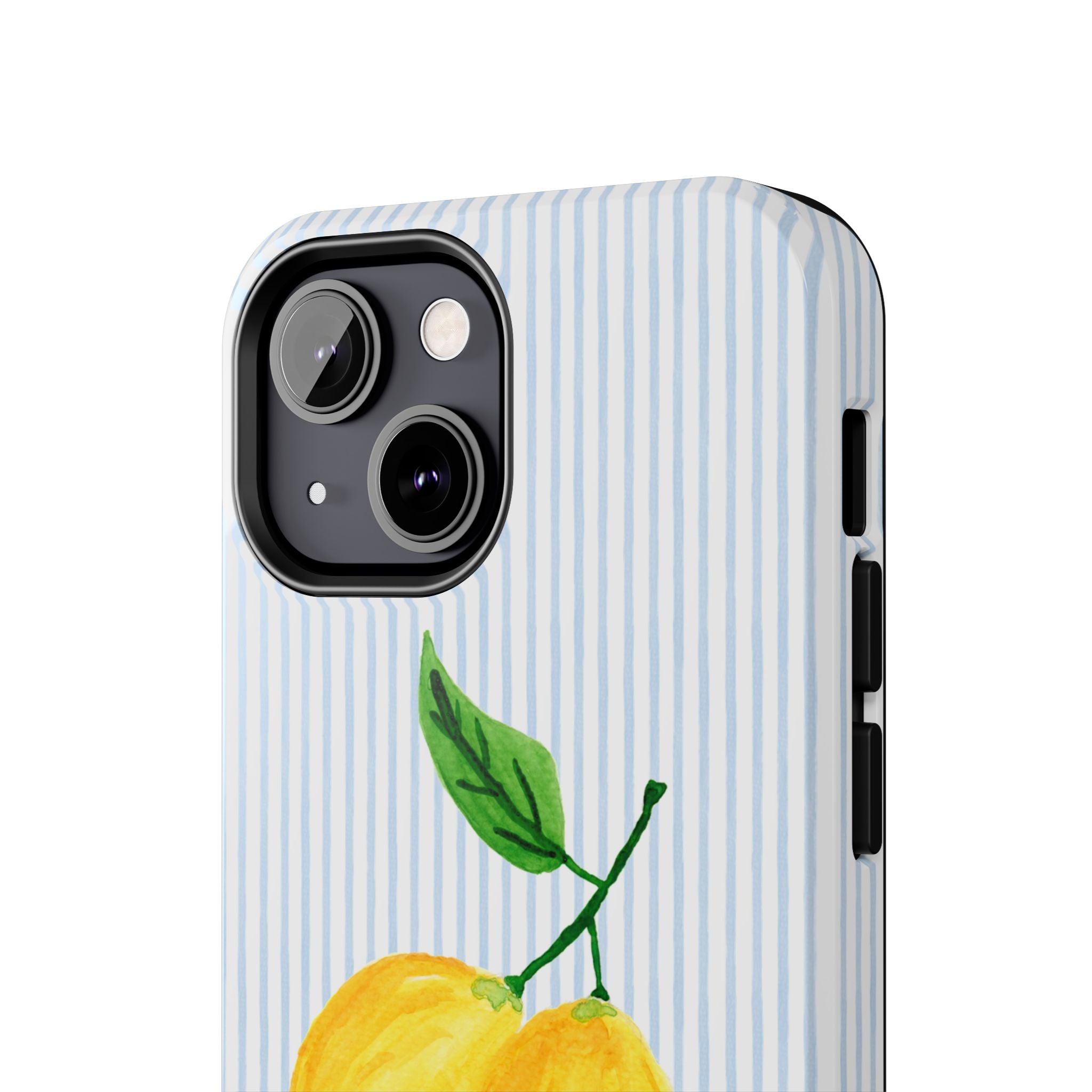 Lemon Stripe Monogrammed Tough Case [iPhone 14 - iPhone 11]
