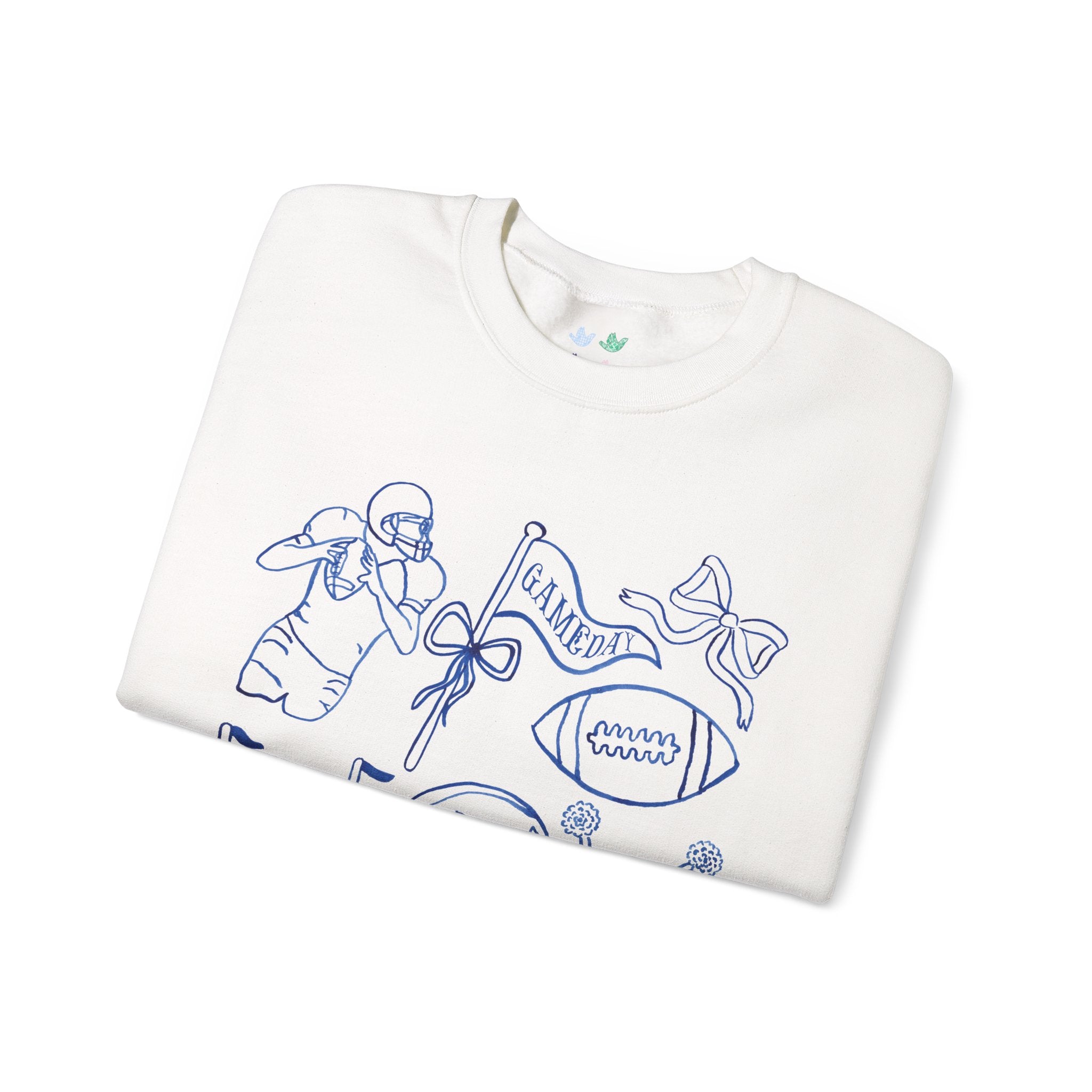 Blue & White Girly Football Gameday Sweatshirt