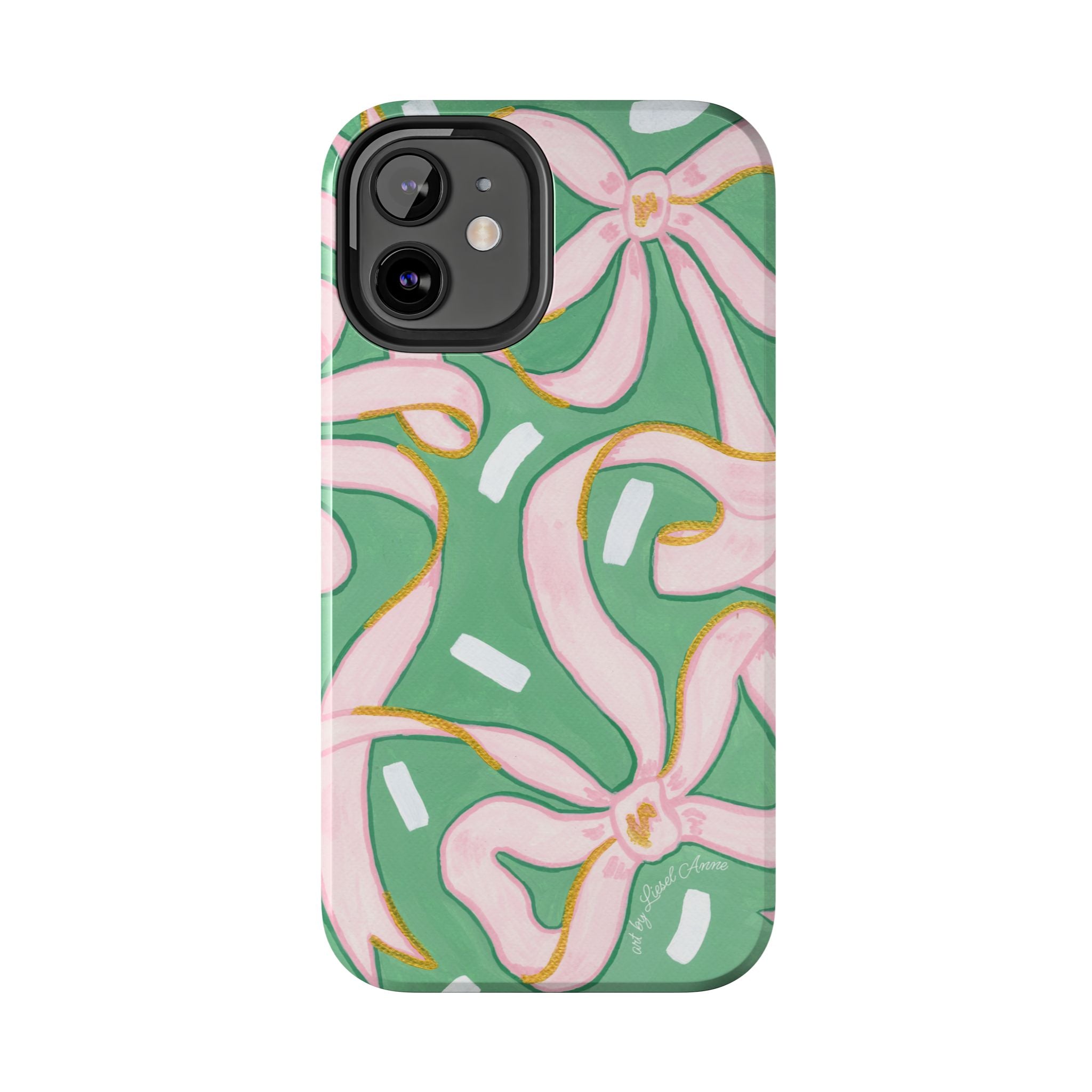 Pink and Green Bows Tough Case [iPhone 14 - iPhone 11]