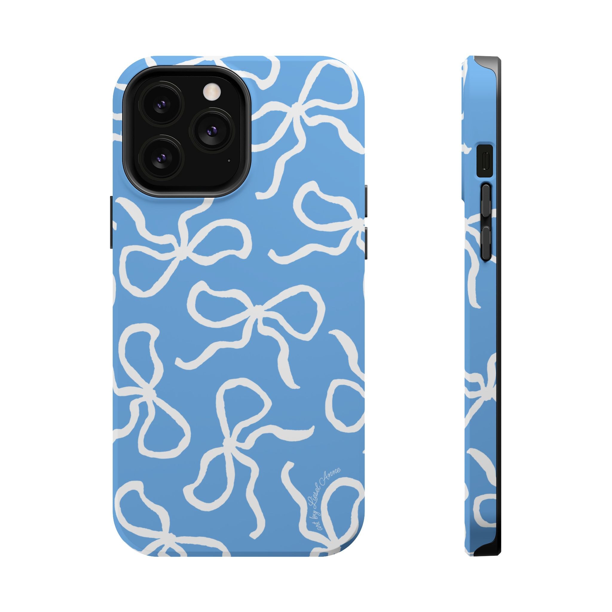 Blue & White Bows MagSafe Tough Case [iPhone 13 - iPhone 16]