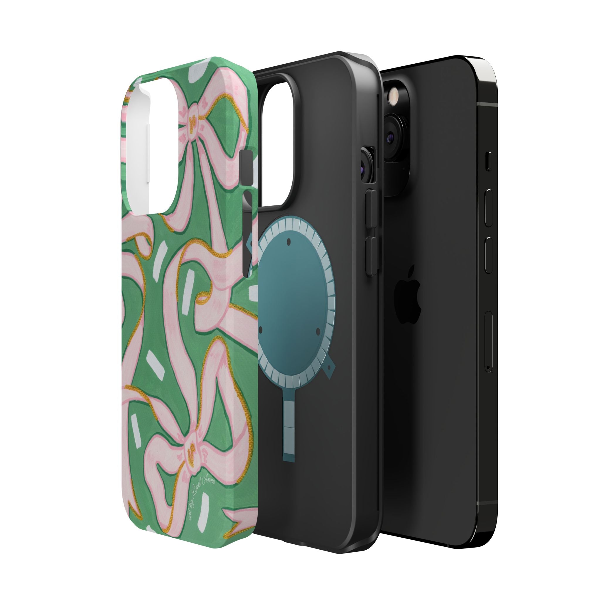 Pink & Green Bows MagSafe Tough Case [iPhone 13 - iPhone 16]