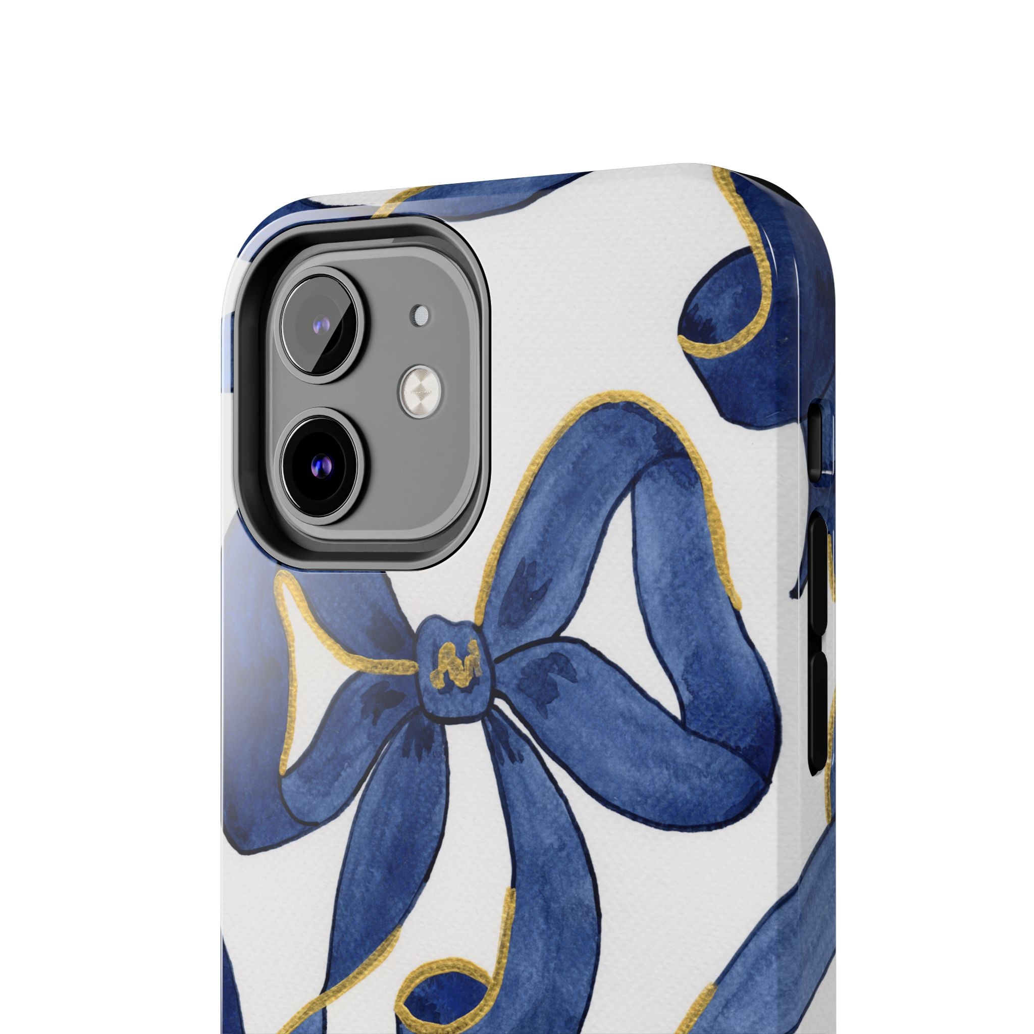 Navy Blue & White Bows Tough Case [iPhone 14 - iPhone 11]