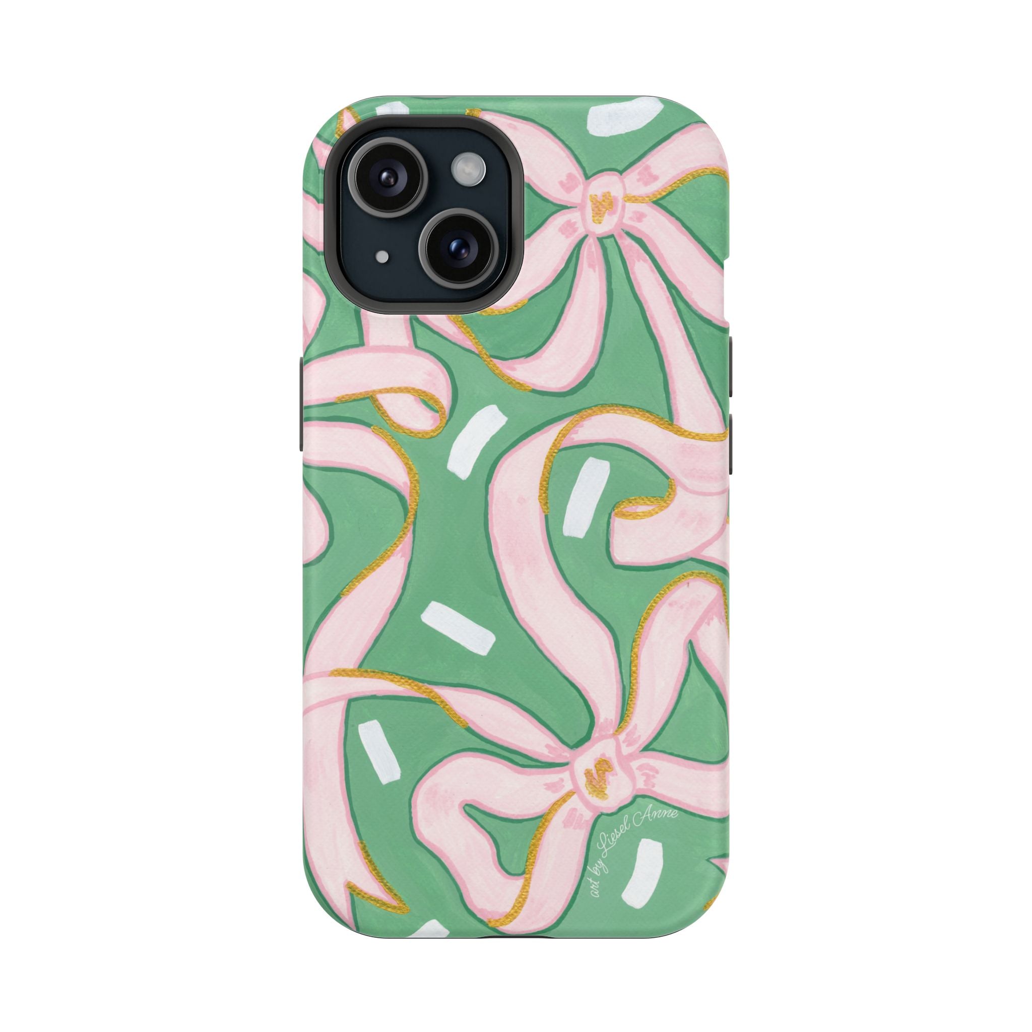 Pink & Green Bows MagSafe Tough Case [iPhone 13 - iPhone 16]