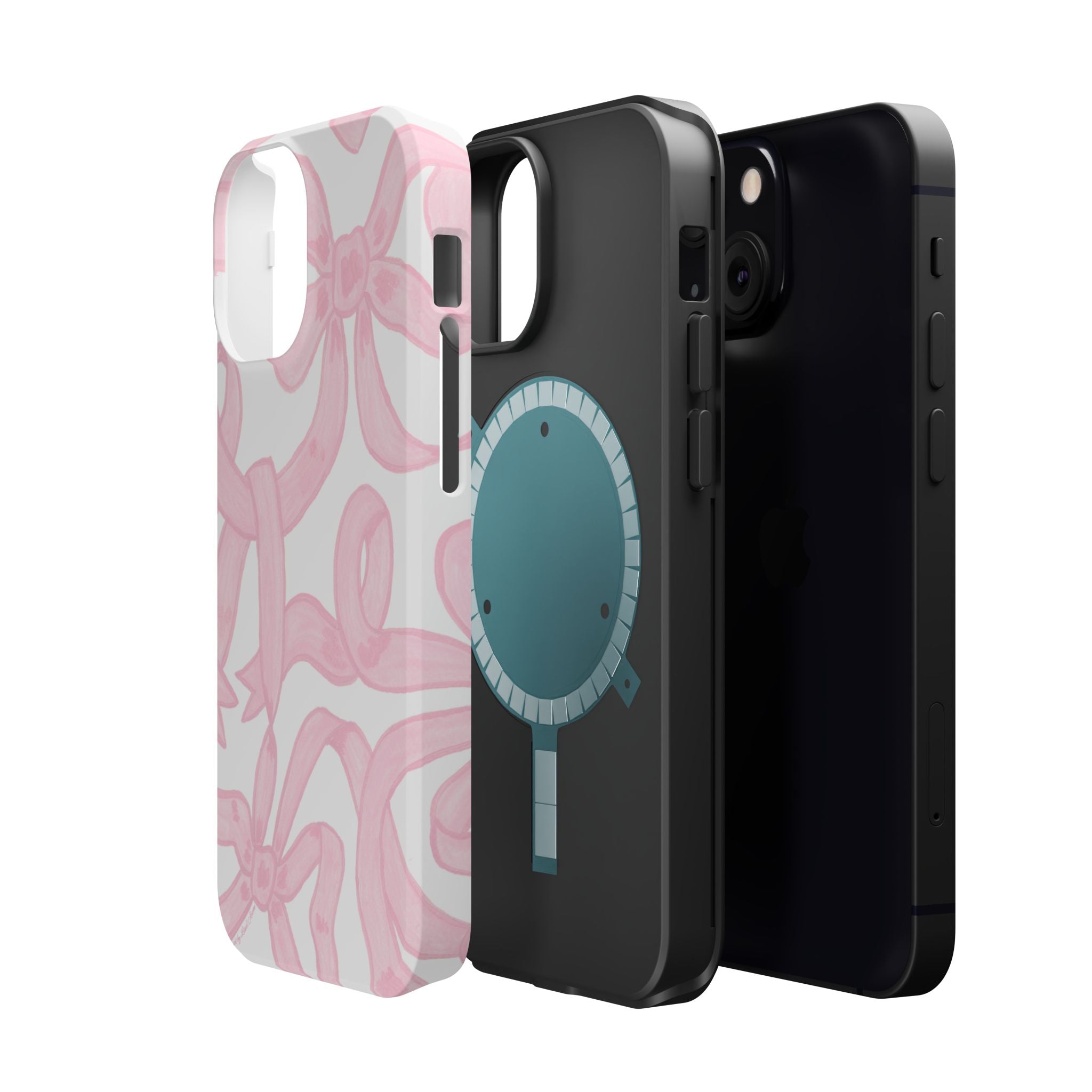 Pink & White Bows MagSafe Tough Case  [iPhone 13 - iPhone 16]