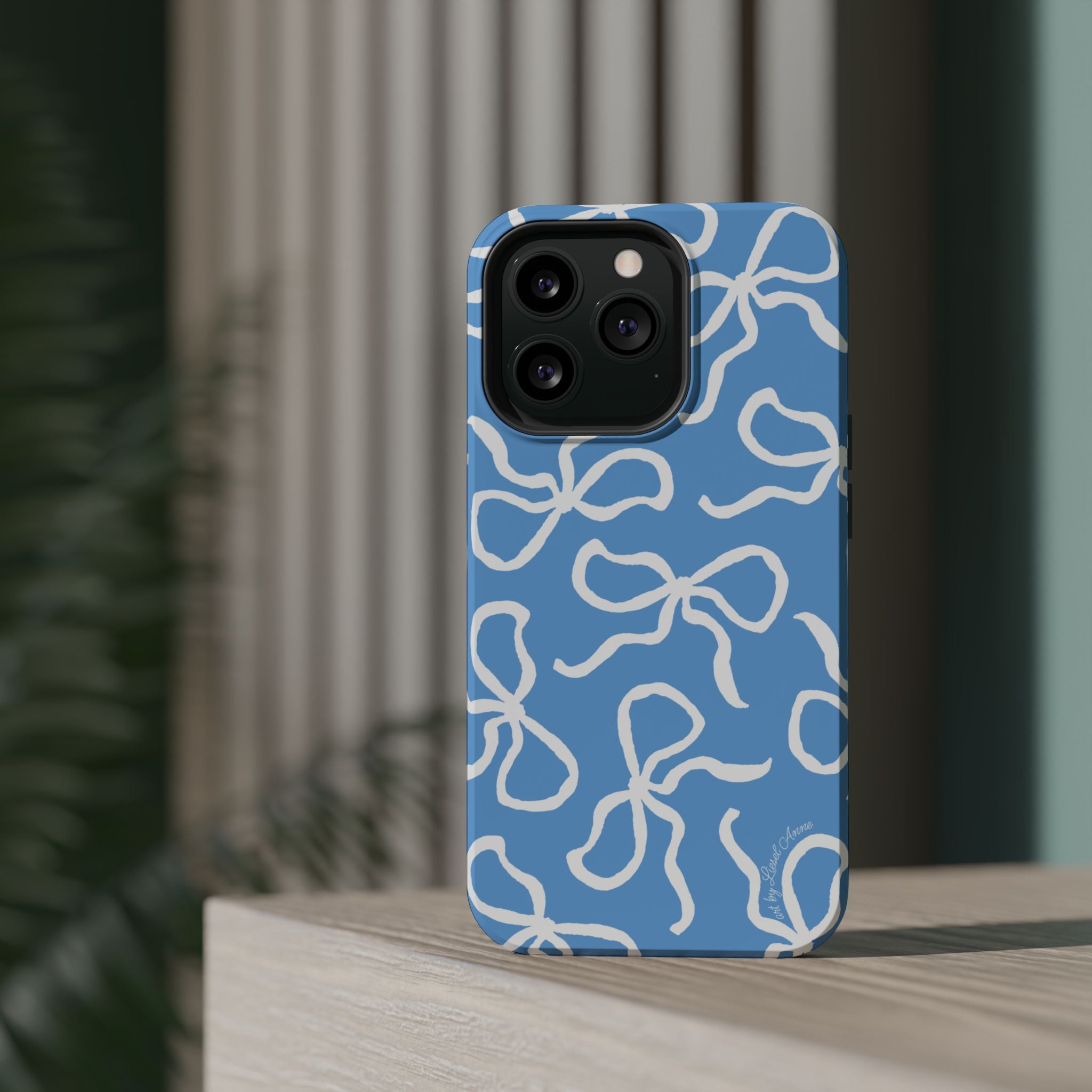 Blue & White Bows MagSafe Tough Case [iPhone 13 - iPhone 16]