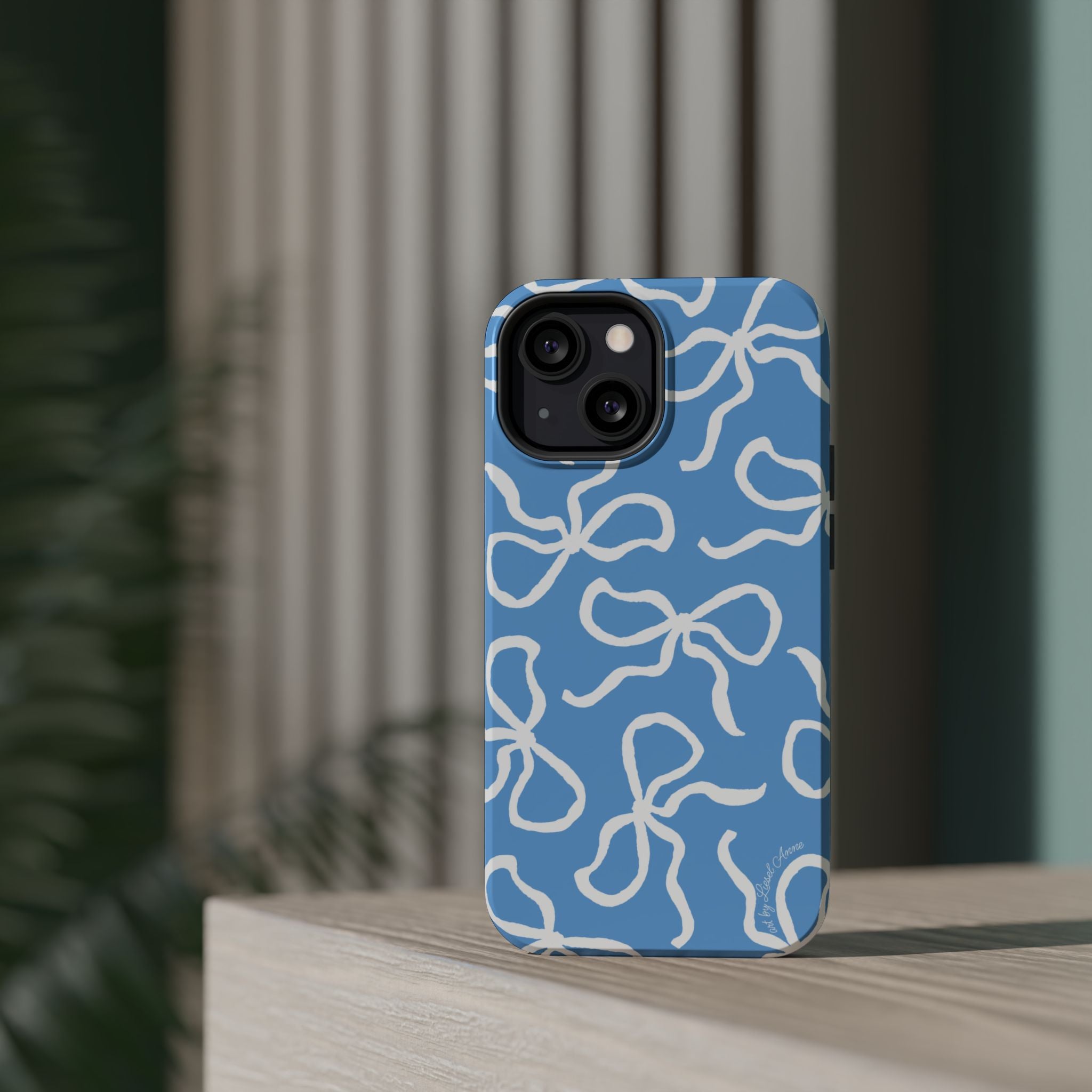 Blue & White Bows MagSafe Tough Case [iPhone 13 - iPhone 16]