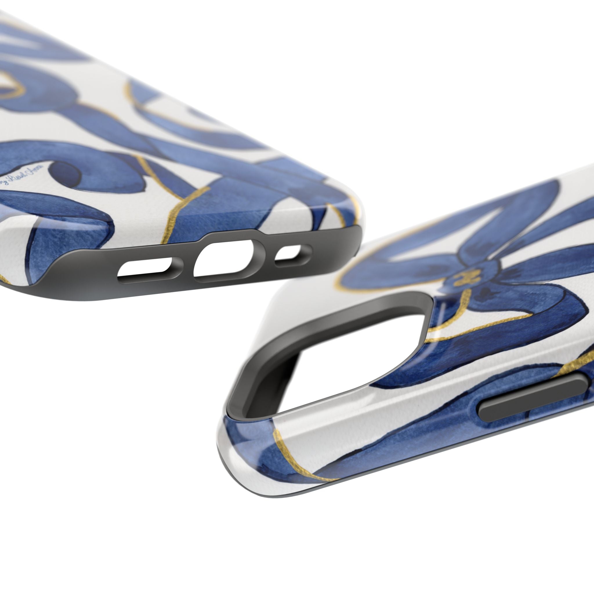 Navy Blue & White Bows MagSafe Tough Case [iPhone 13 - iPhone 16]
