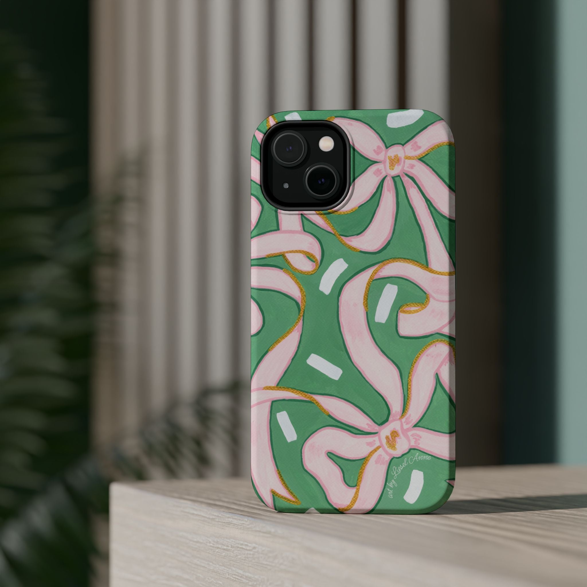 Pink & Green Bows MagSafe Tough Case [iPhone 13 - iPhone 16]