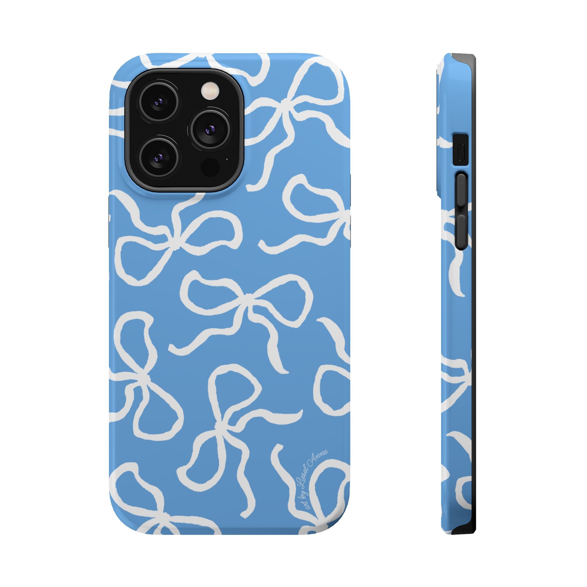 Blue & White Bows MagSafe Tough Case [iPhone 13 - iPhone 16]