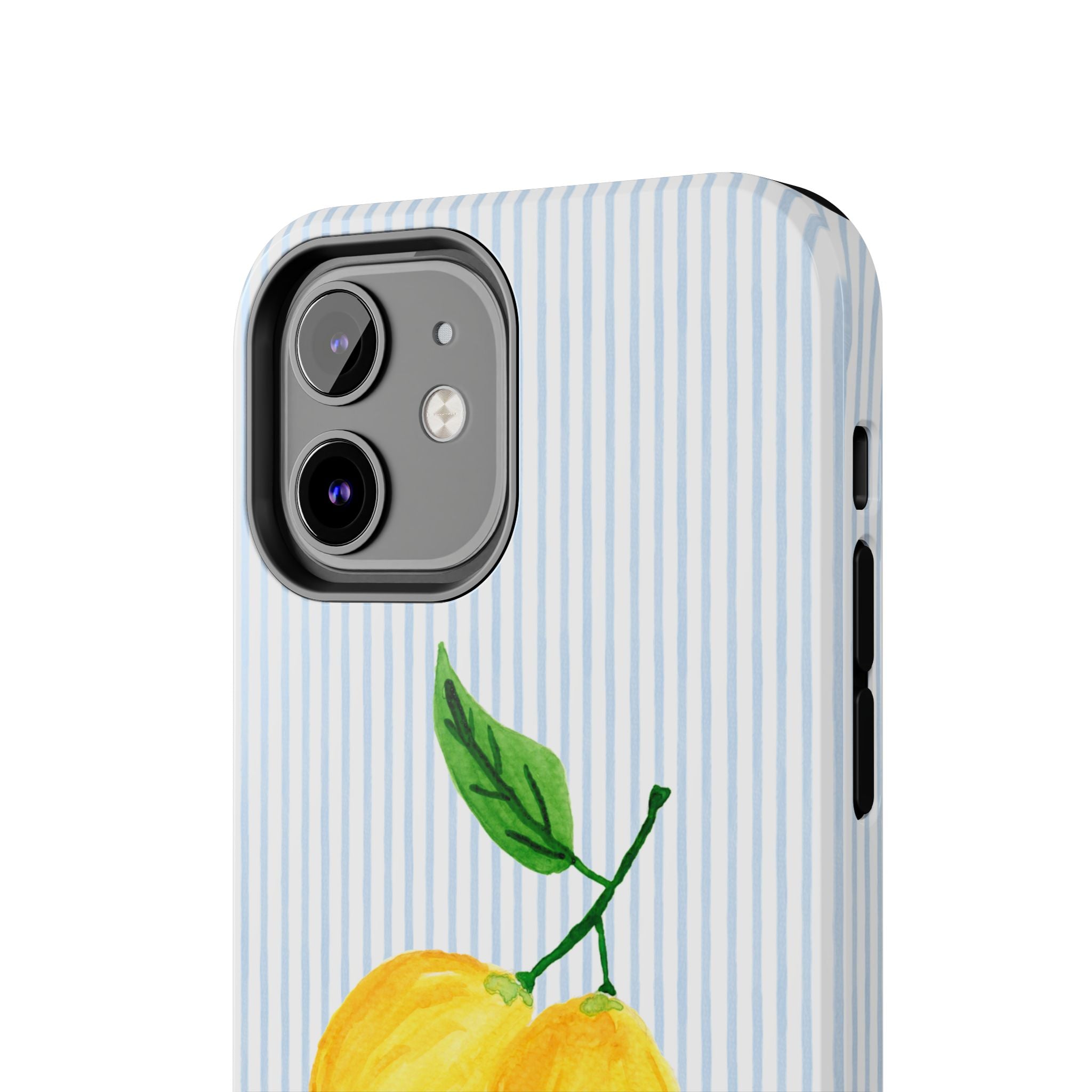 Lemon Stripe Monogrammed Tough Case [iPhone 14 - iPhone 11]