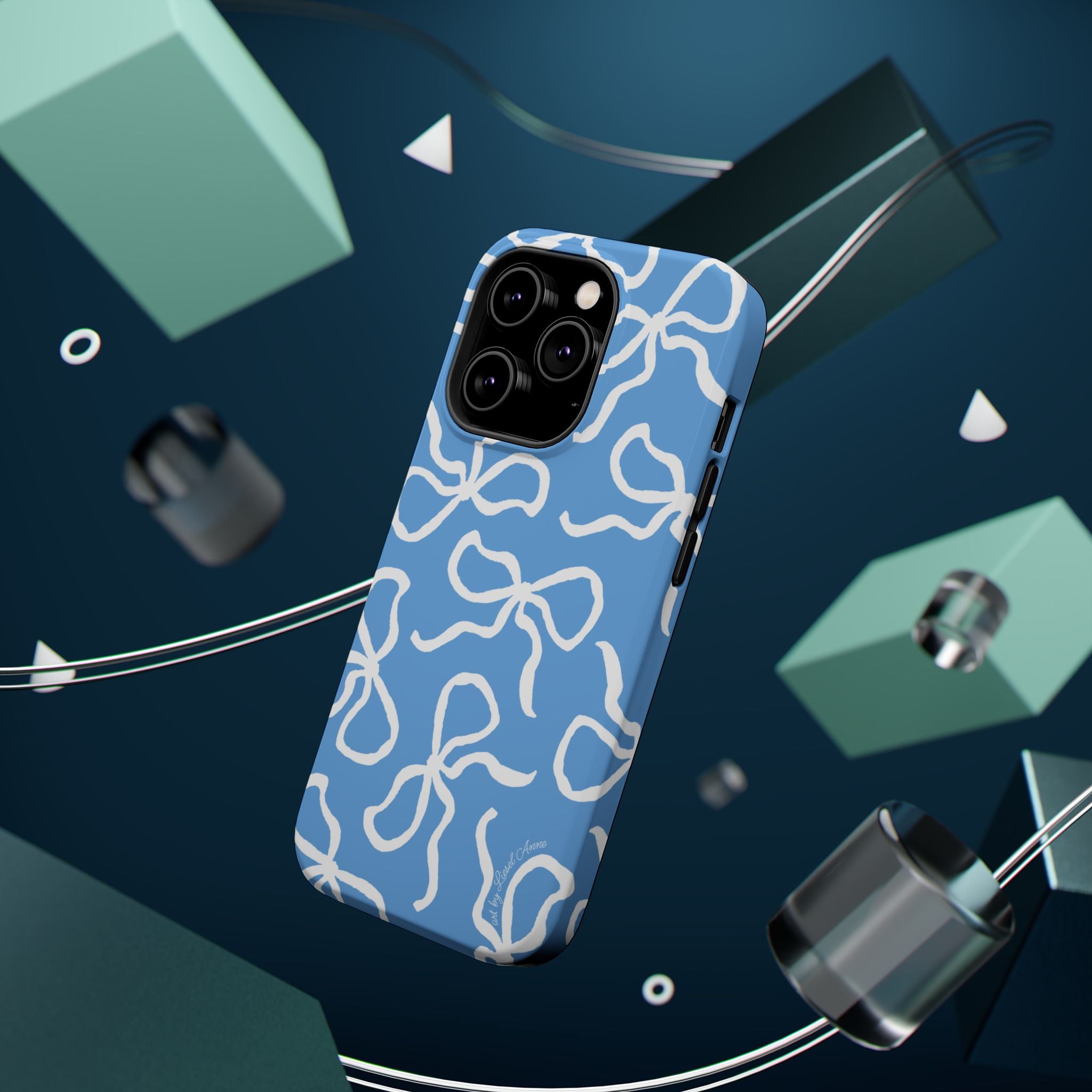 Blue & White Bows MagSafe Tough Case [iPhone 13 - iPhone 16]
