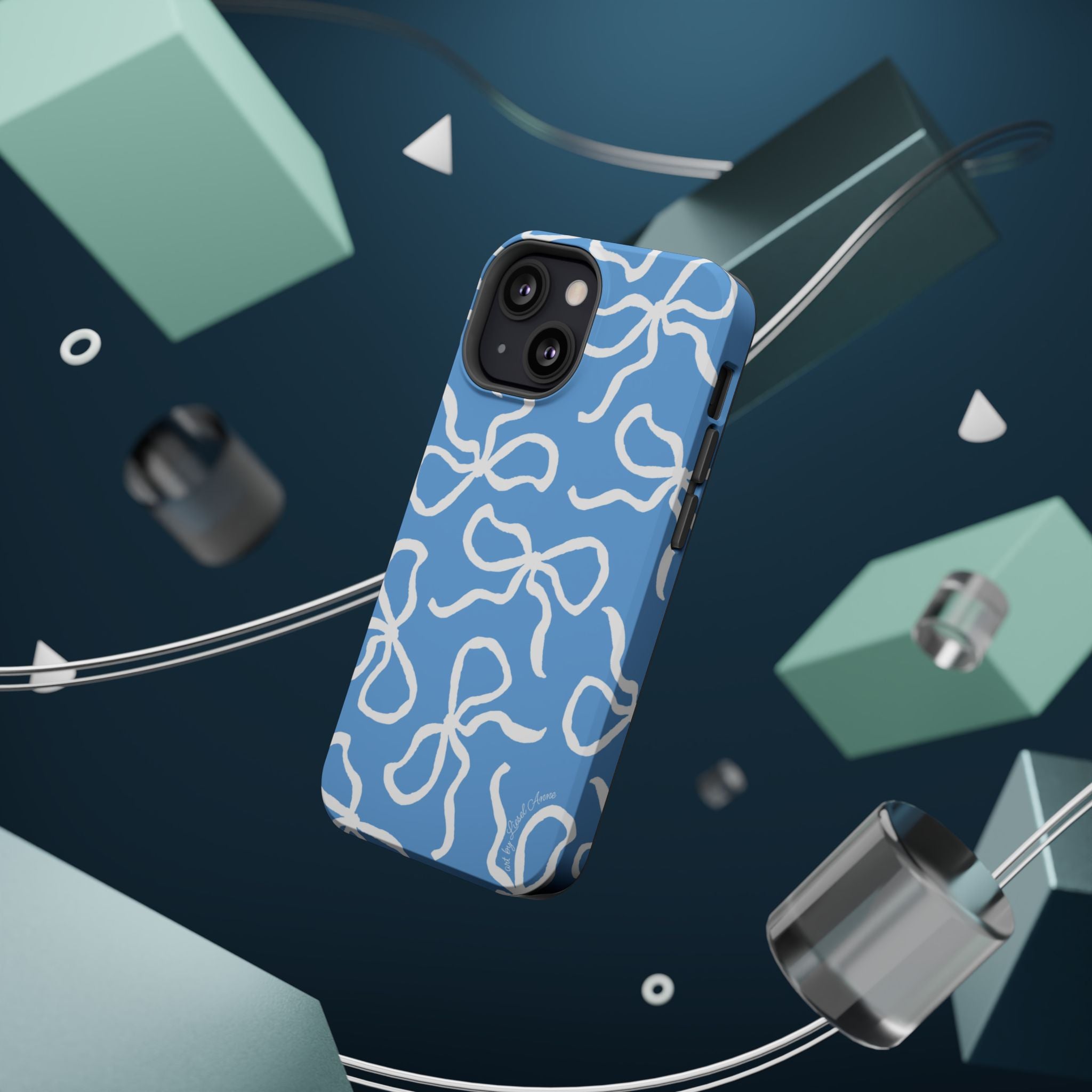 Blue & White Bows MagSafe Tough Case [iPhone 13 - iPhone 16]