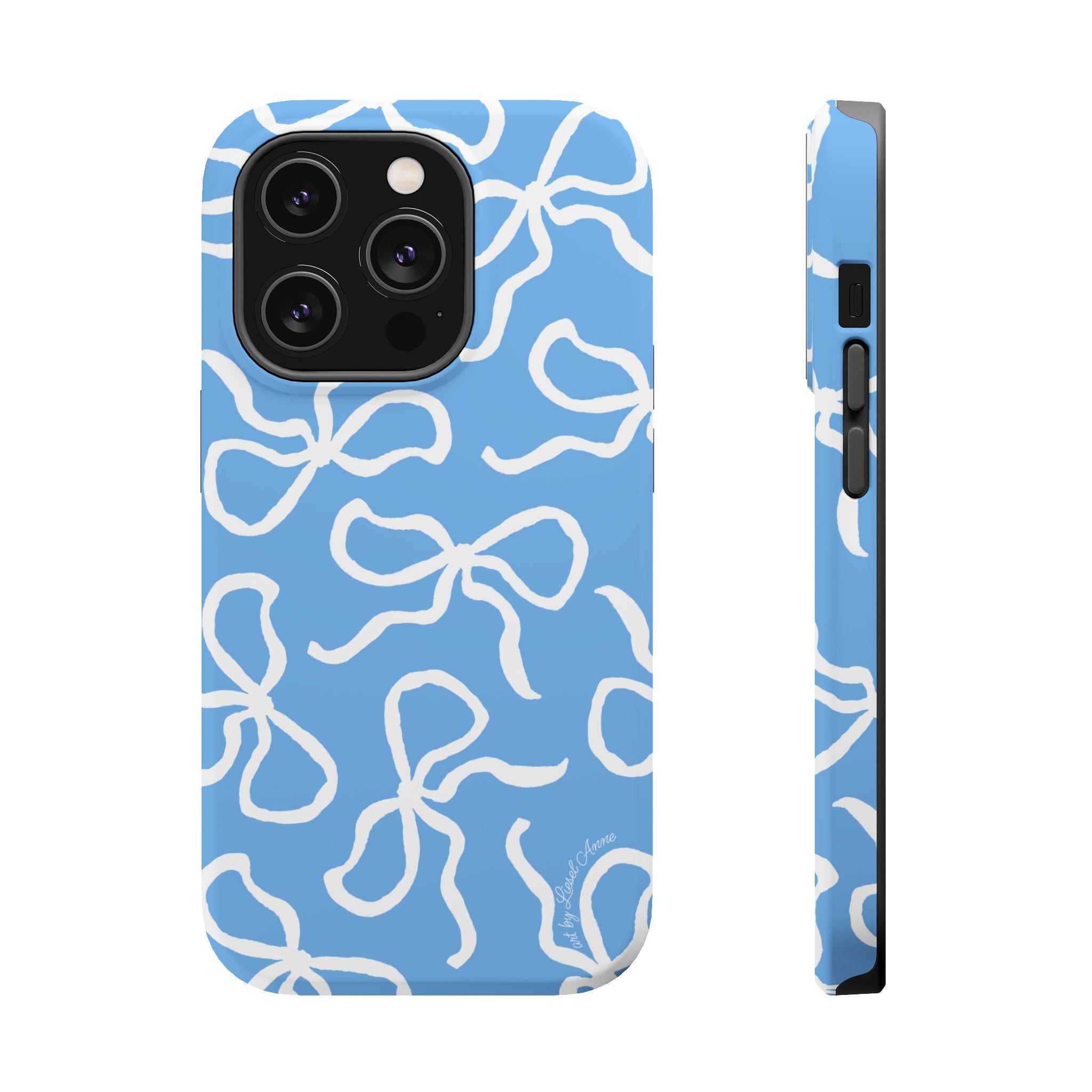 Blue & White Bows MagSafe Tough Case [iPhone 13 - iPhone 16]