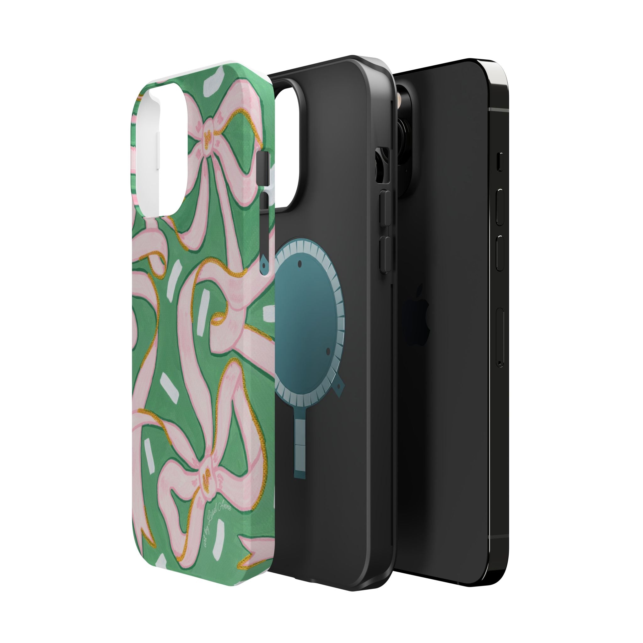 Pink & Green Bows MagSafe Tough Case [iPhone 13 - iPhone 16]