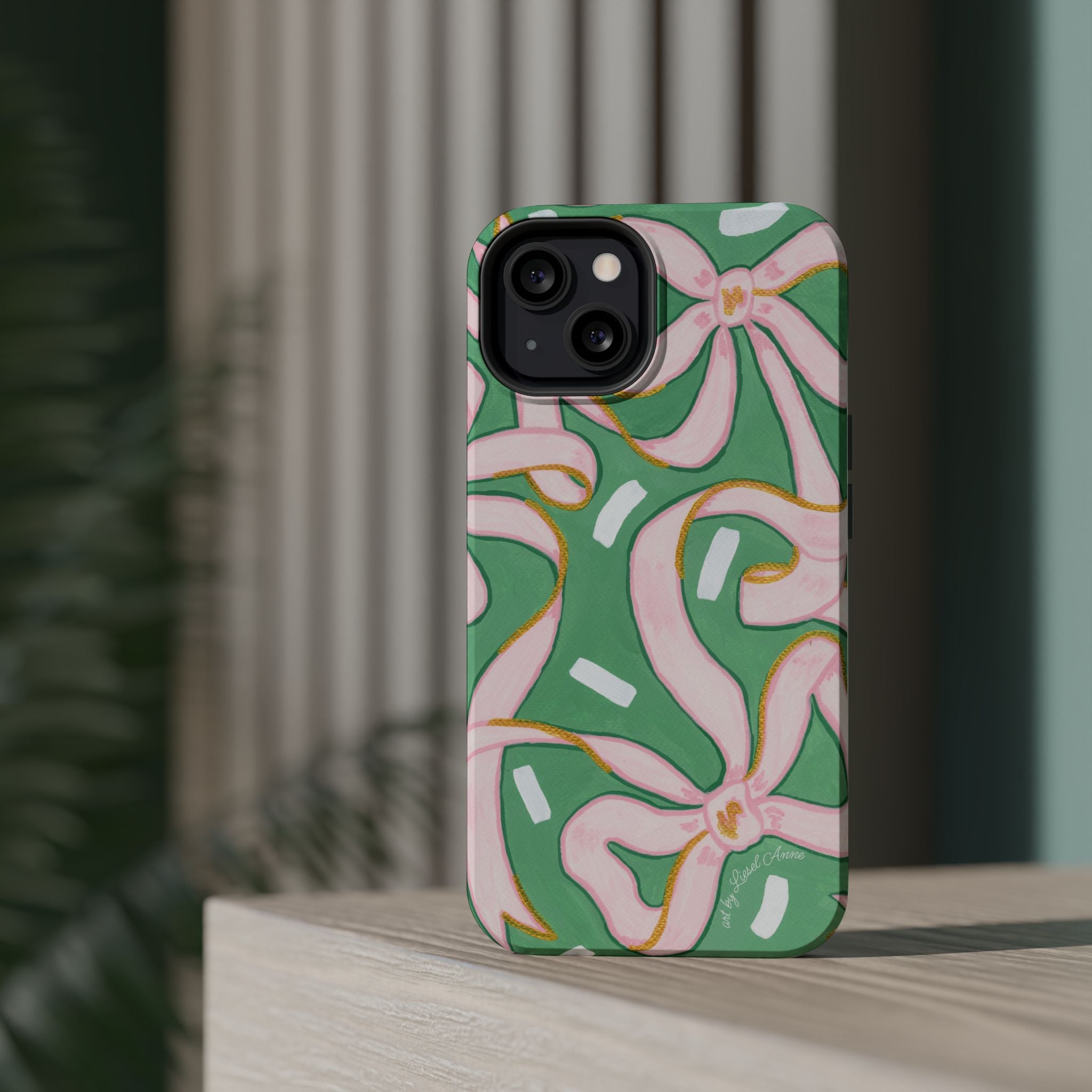 Pink & Green Bows MagSafe Tough Case [iPhone 13 - iPhone 16]