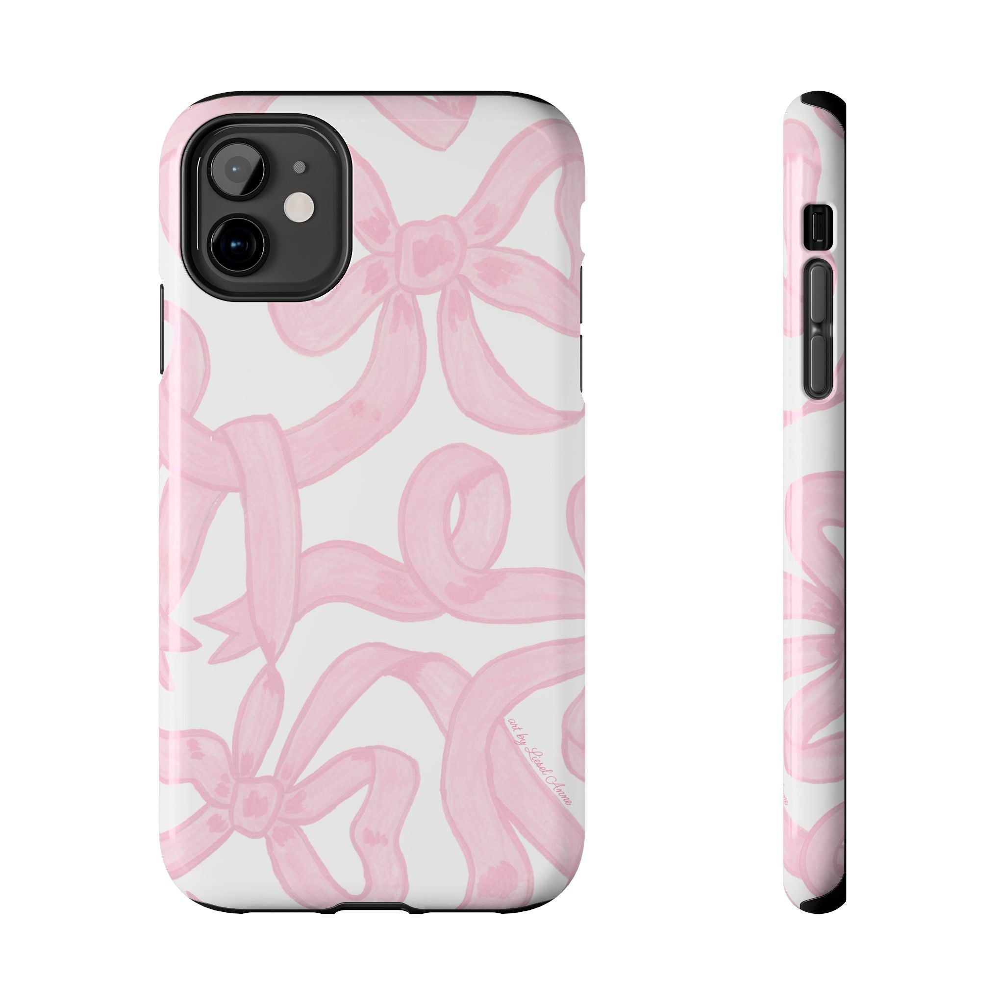 Pink Bows Phone Case - Tough Dual Layer Protection for iPhone 11 to 14