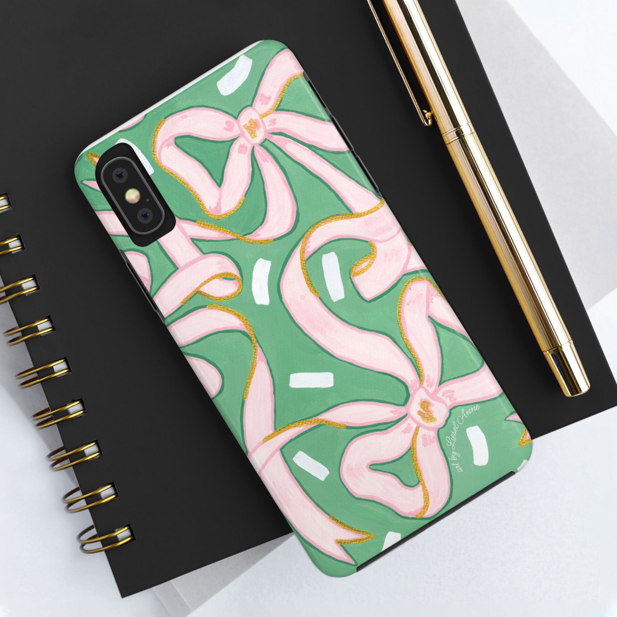 Pink and Green Bows Tough Case [iPhone 14 - iPhone 11]