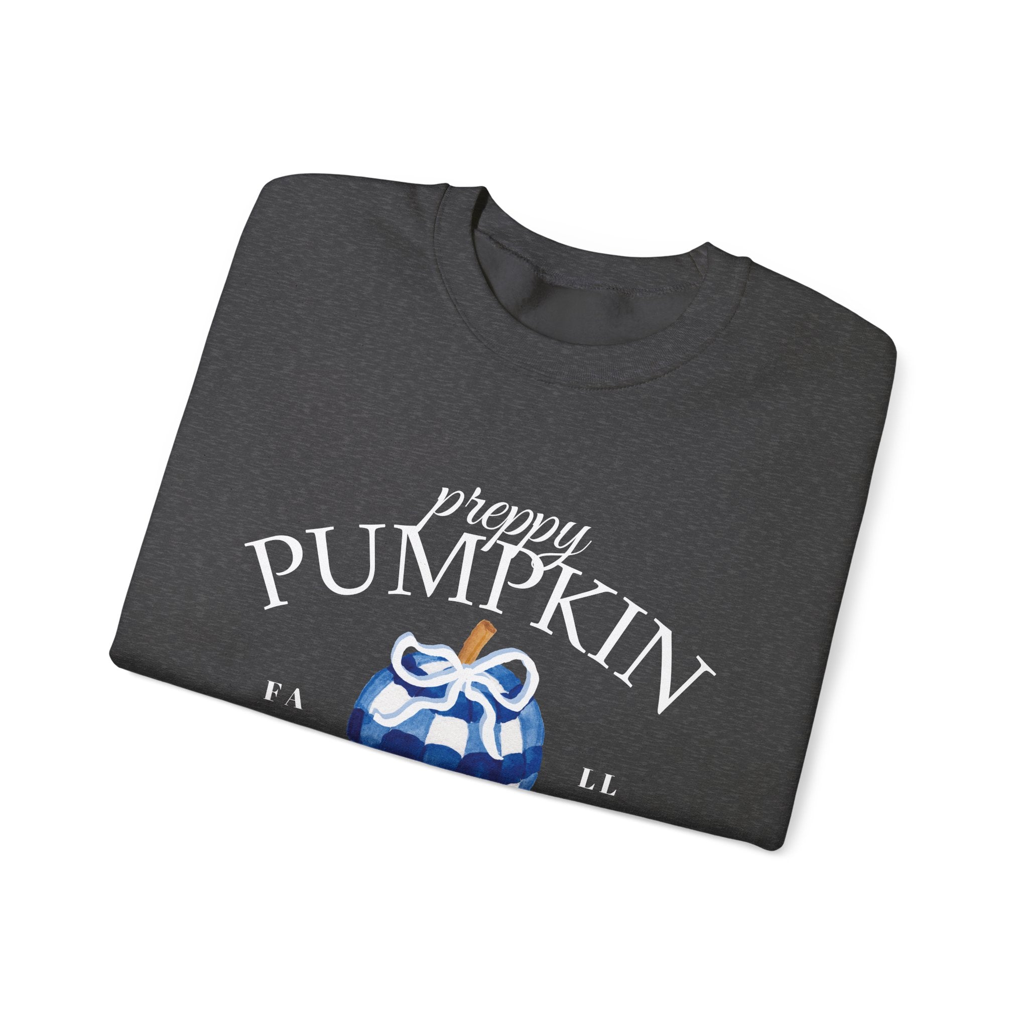 Preppy Pumpkin Sweatshirt [Cozy Fall Crewneck & Gingham Pumpkin]