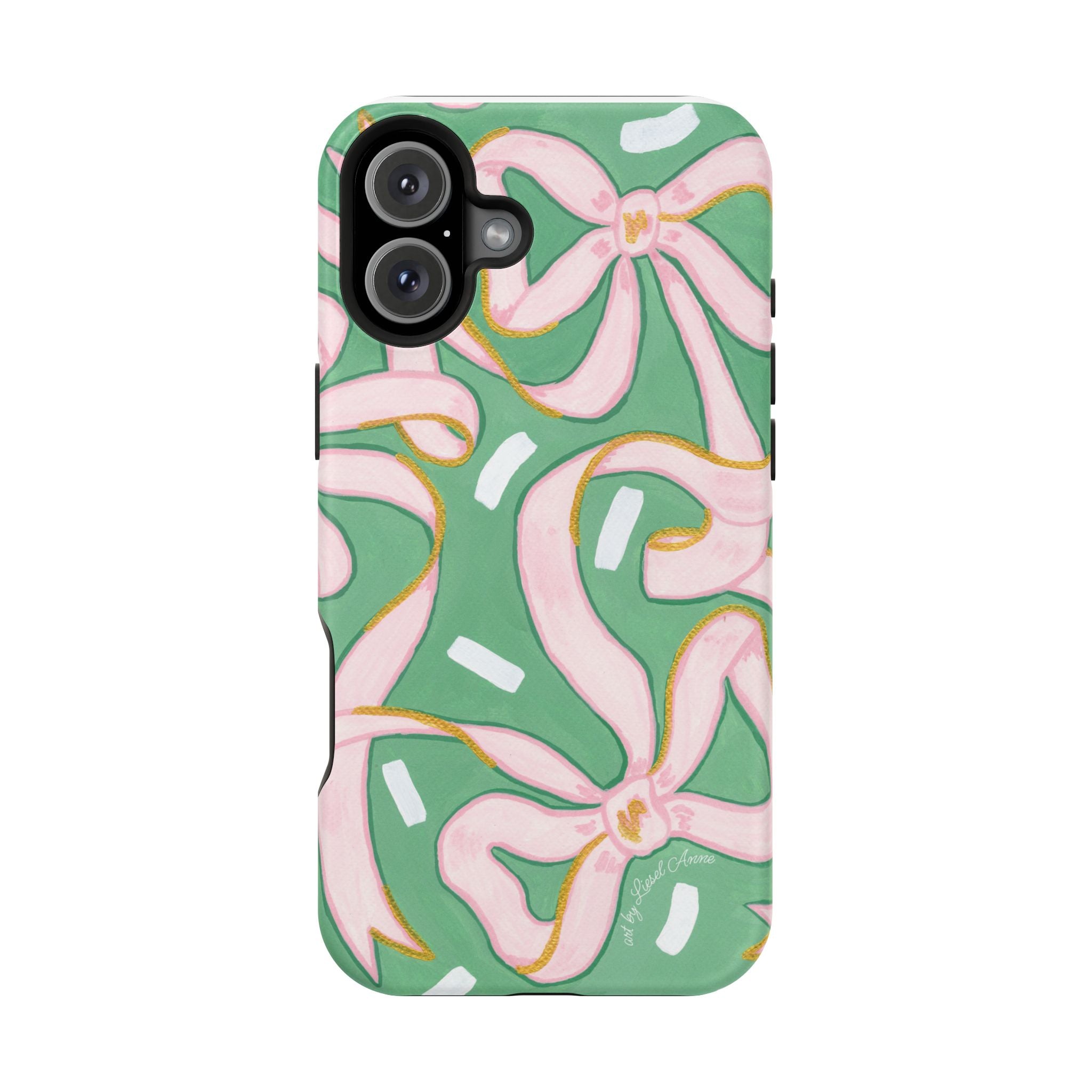 Pink & Green Bows MagSafe Tough Case [iPhone 13 - iPhone 16]