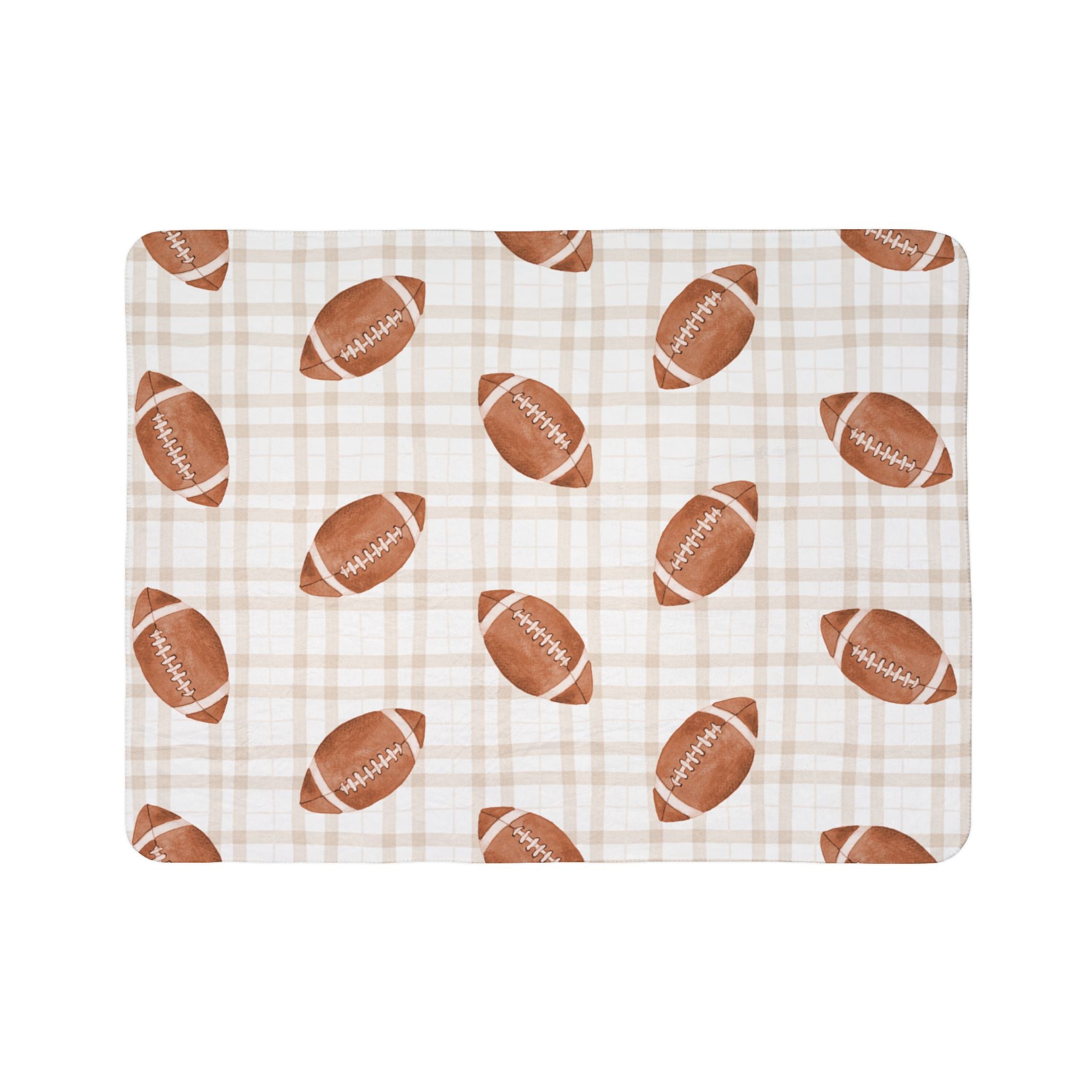 Football Game Day Sherpa Plaid Blanket