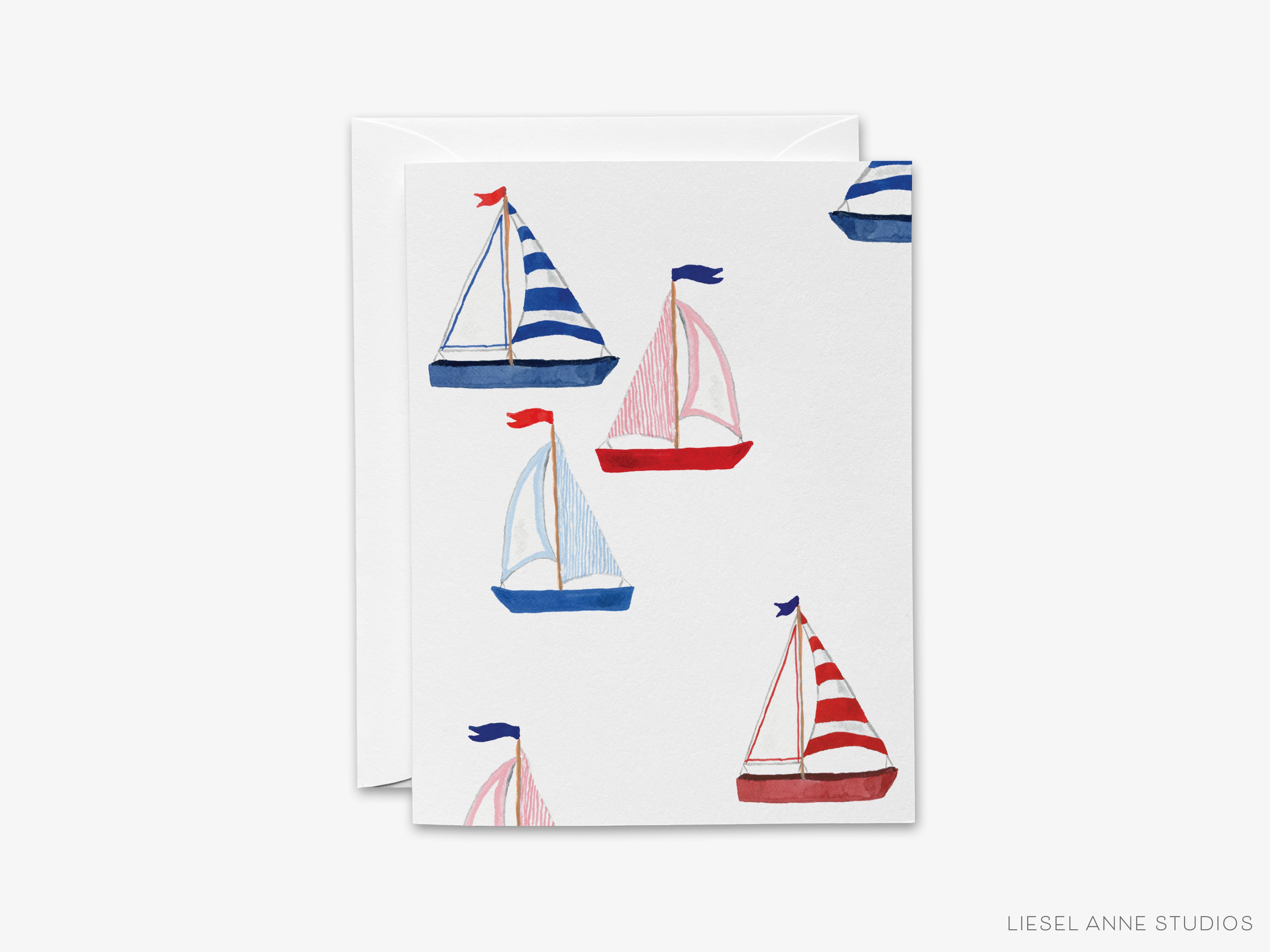 a collection of colorful sailboats with red, white, and blue flags, arranged in a visually appealing pattern.