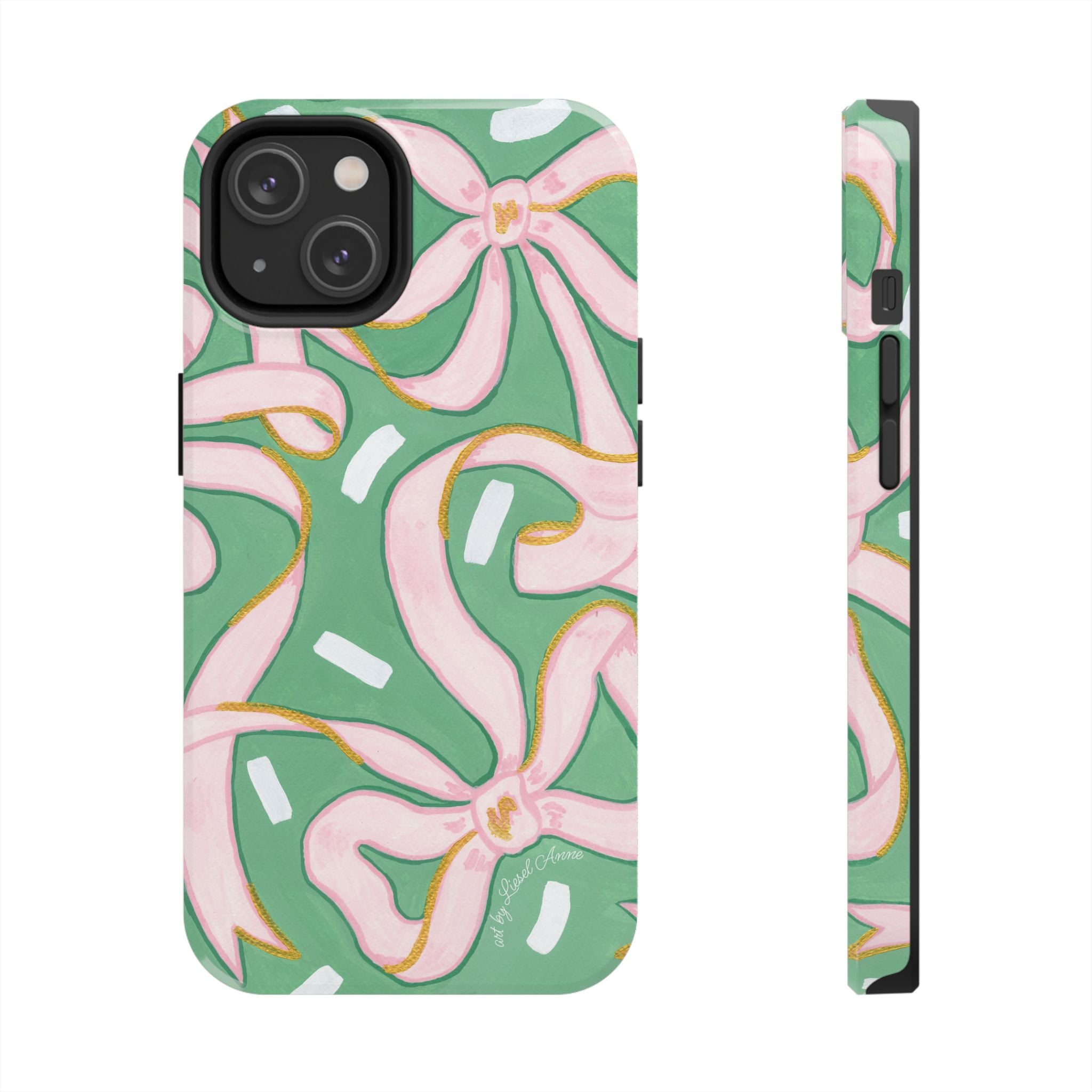 Pink and Green Bows Tough Case [iPhone 14 - iPhone 11]