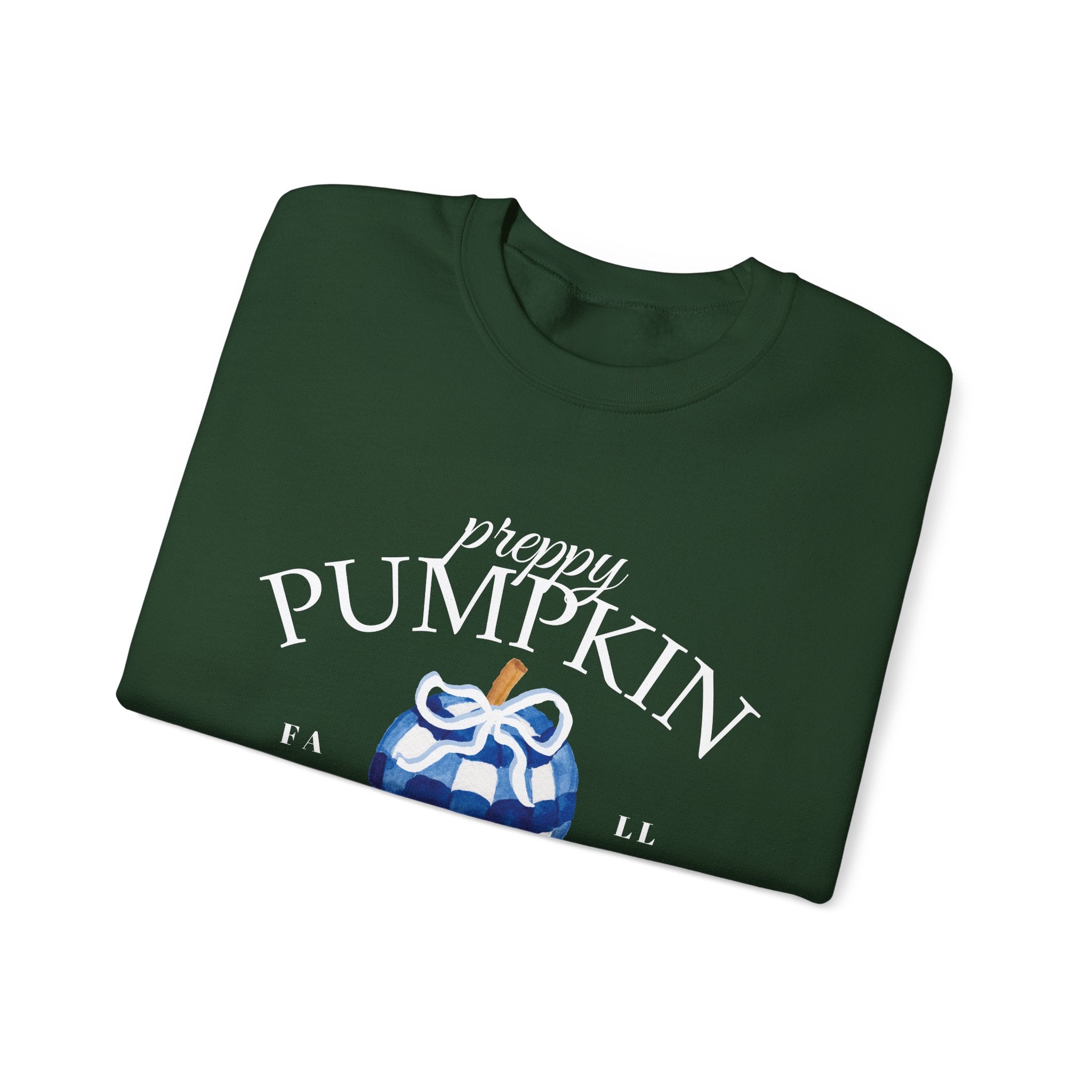 Preppy Pumpkin Sweatshirt [Cozy Fall Crewneck & Gingham Pumpkin]