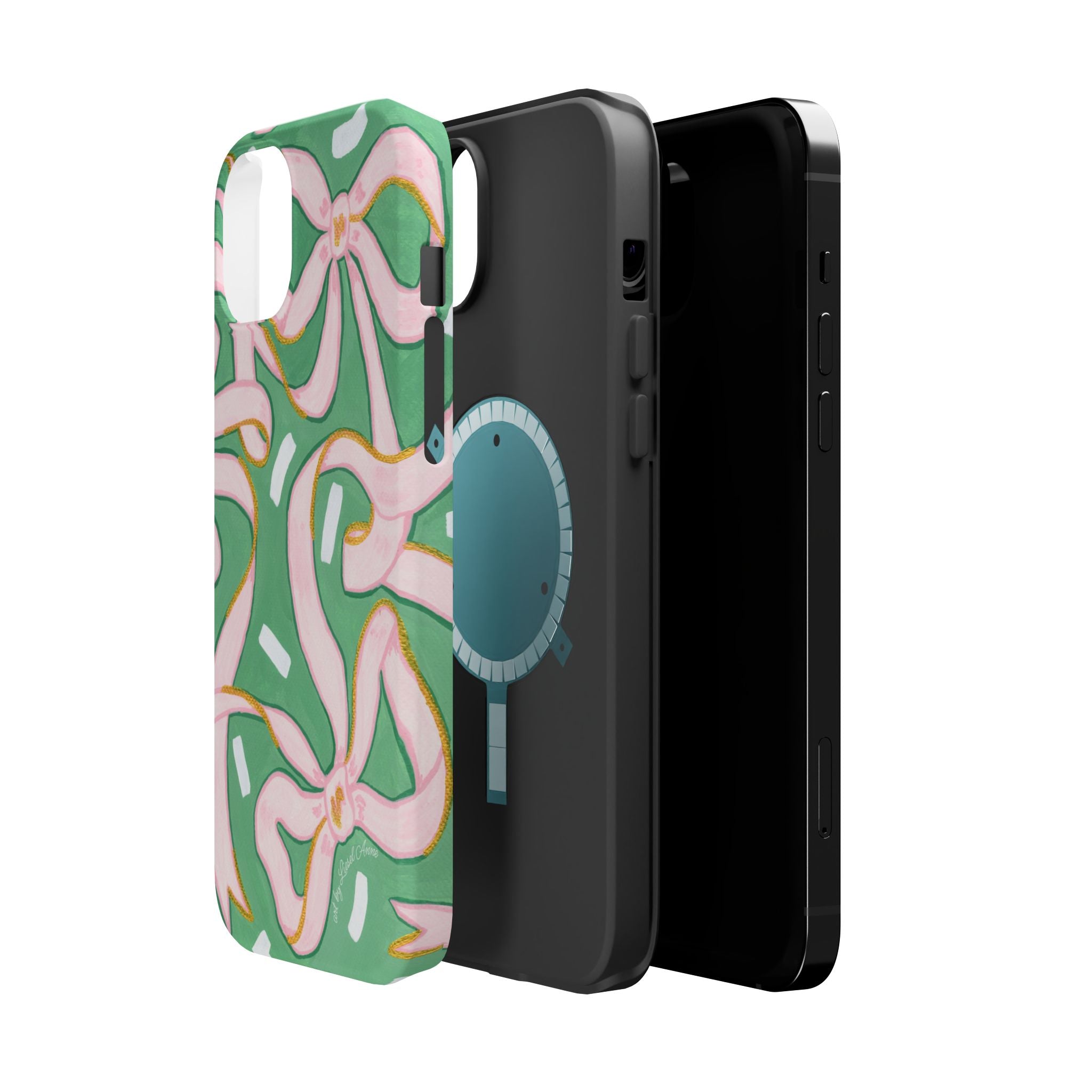 Pink & Green Bows MagSafe Tough Case [iPhone 13 - iPhone 16]