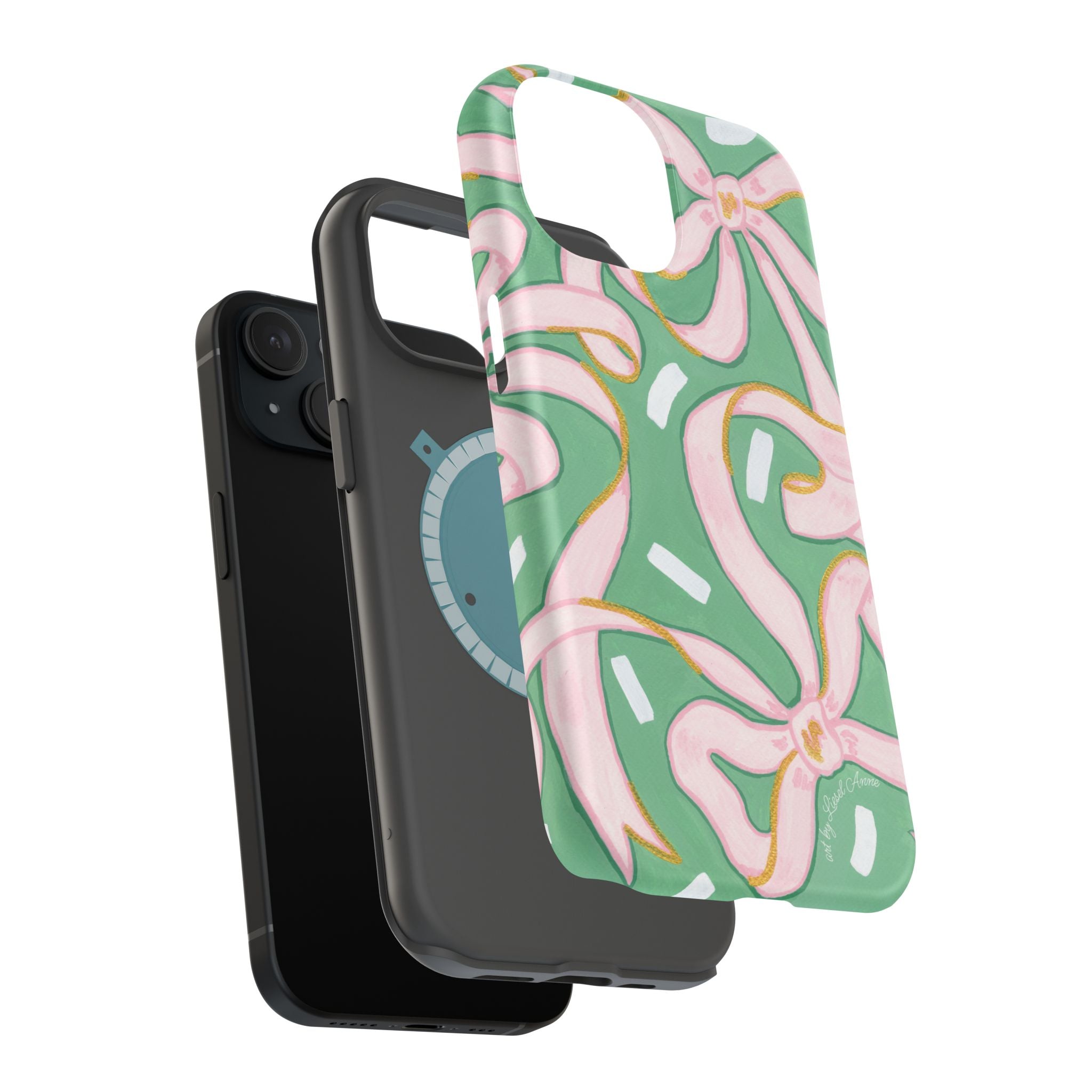 Pink & Green Bows MagSafe Tough Case [iPhone 13 - iPhone 16]