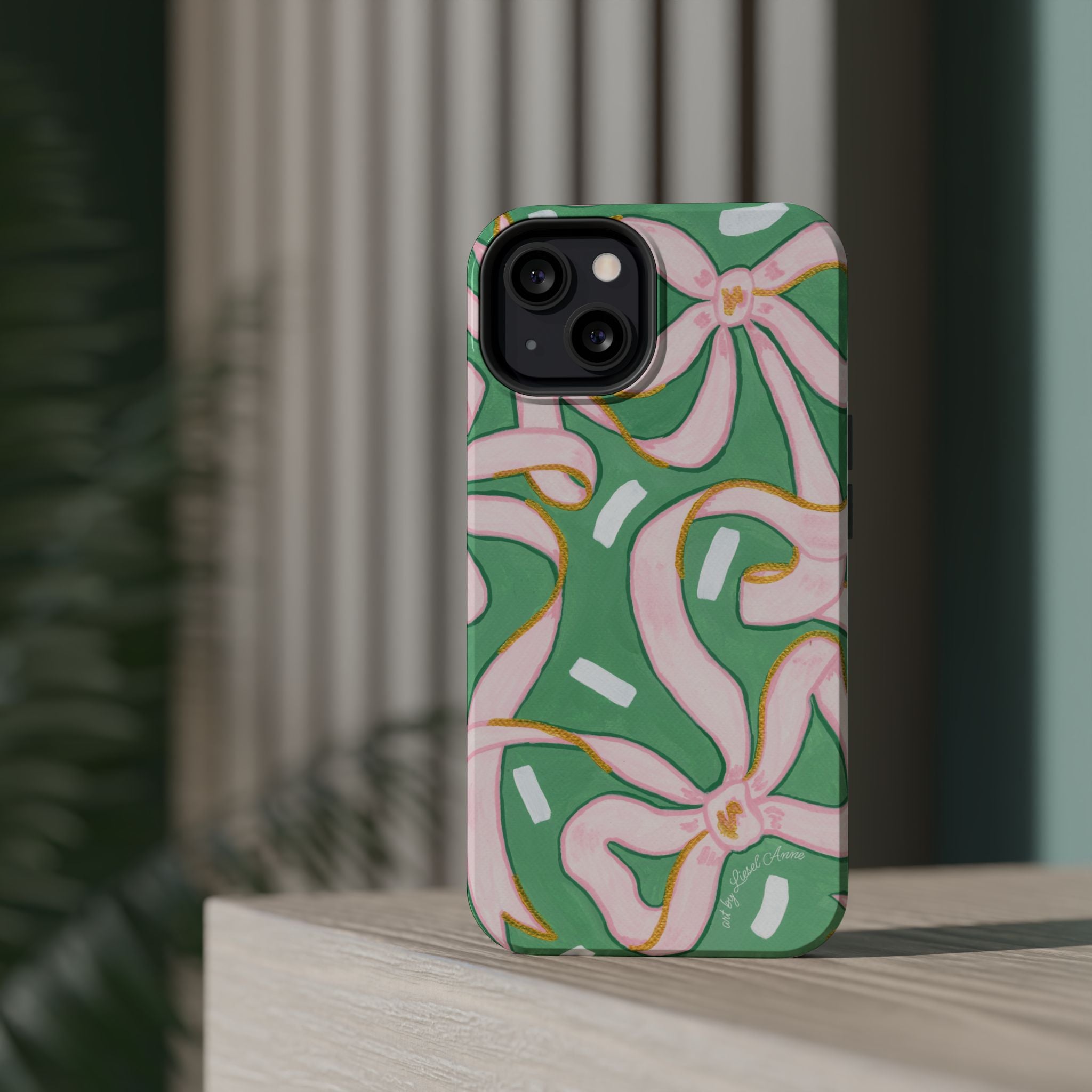 Pink & Green Bows MagSafe Tough Case [iPhone 13 - iPhone 16]