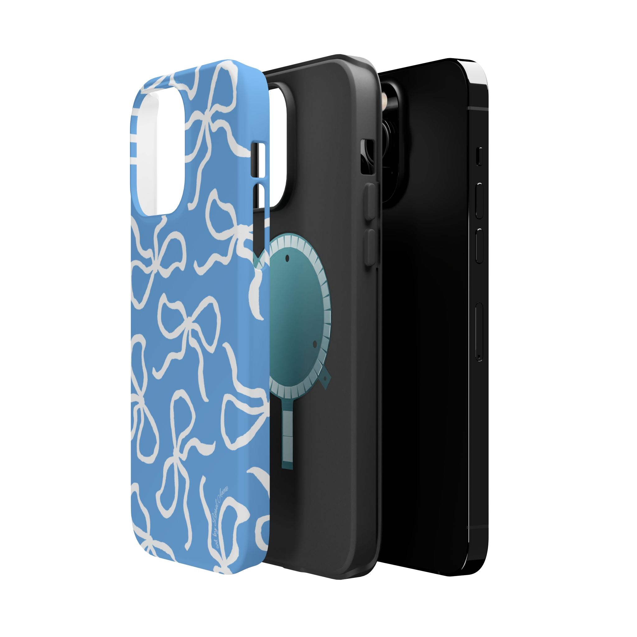 Blue & White Bows MagSafe Tough Case [iPhone 13 - iPhone 16]