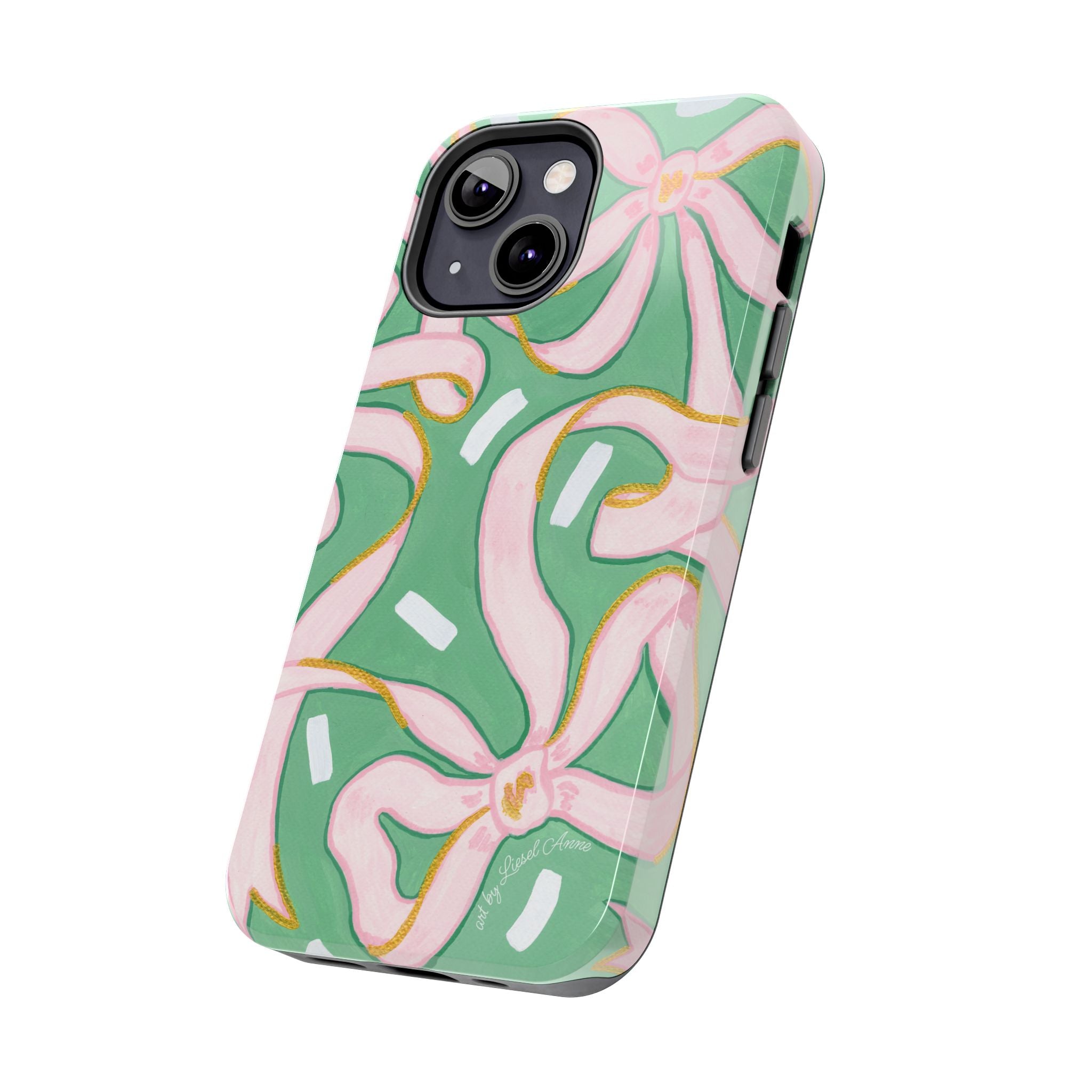 Pink and Green Bows Tough Case [iPhone 14 - iPhone 11]