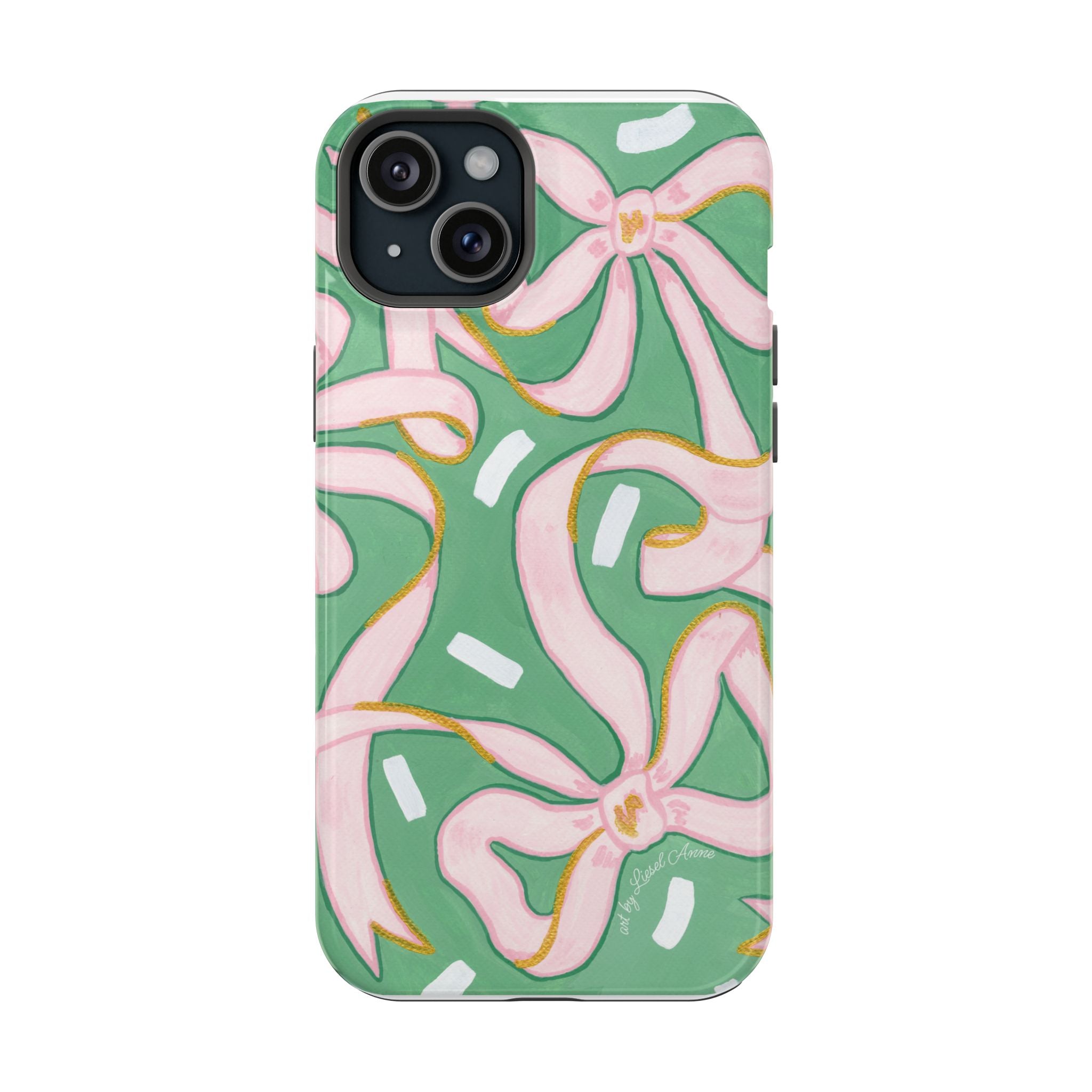 Pink & Green Bows MagSafe Tough Case [iPhone 13 - iPhone 16]