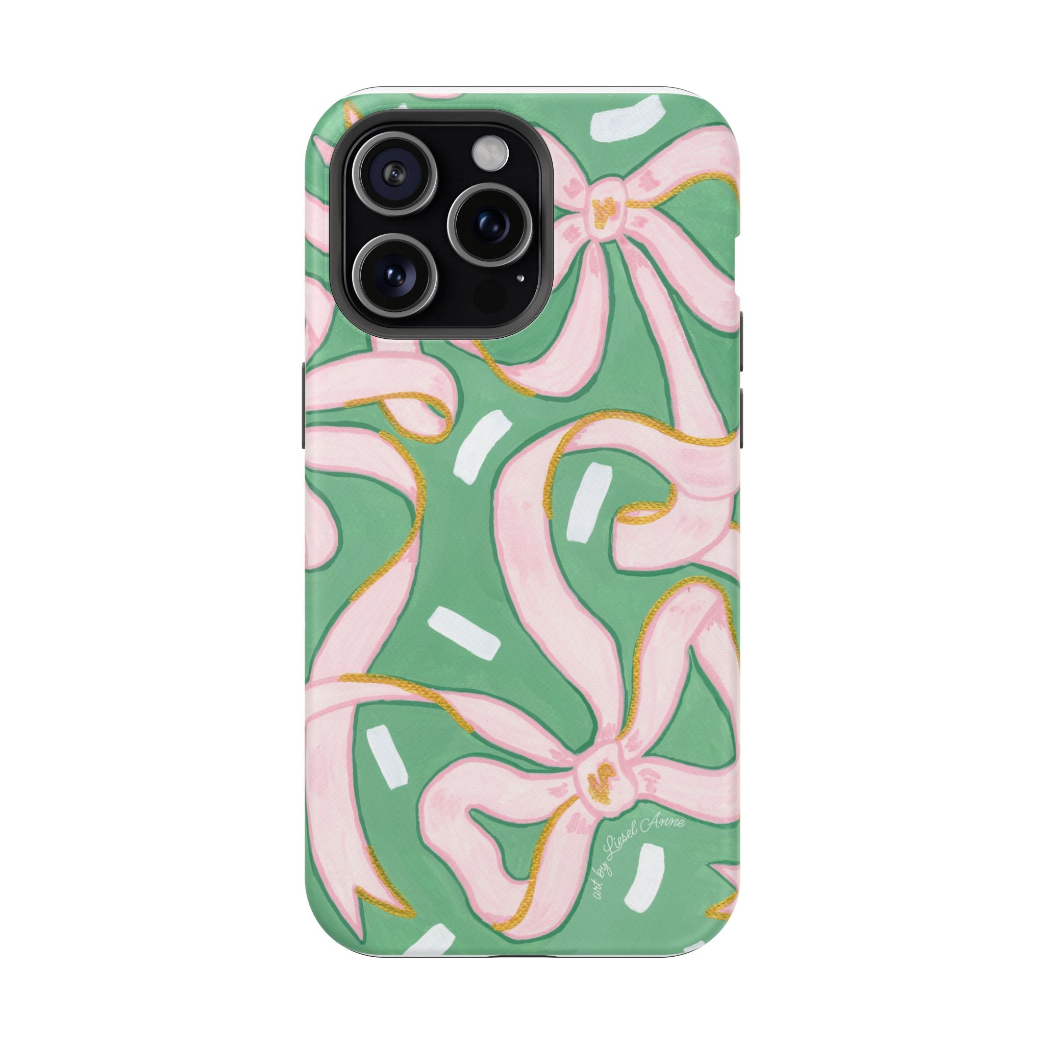 Pink & Green Bows MagSafe Tough Case [iPhone 13 - iPhone 16]