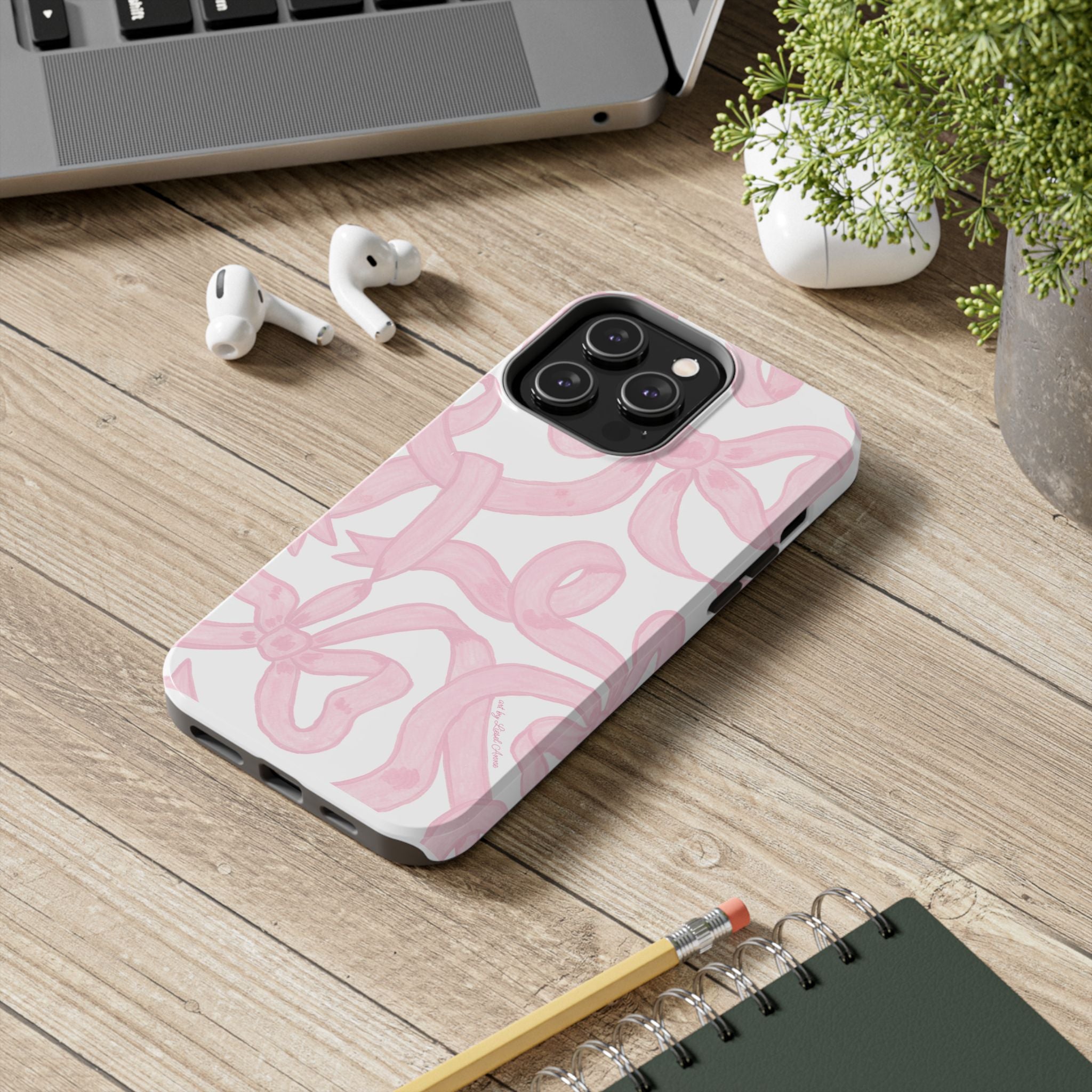 Pink Bows Phone Case - Tough Dual Layer Protection for iPhone 11 to 14