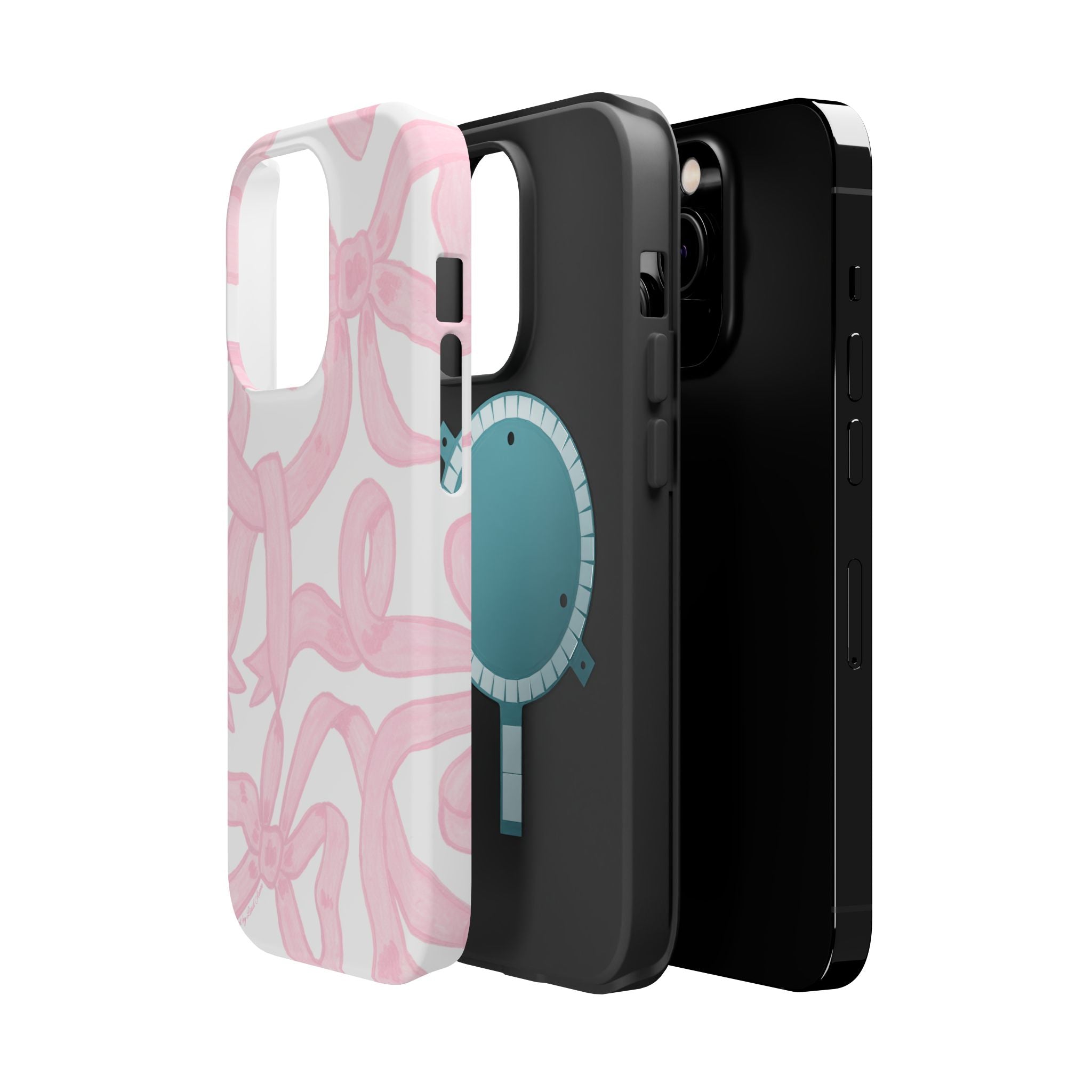 Pink & White Bows MagSafe Tough Case  [iPhone 13 - iPhone 16]