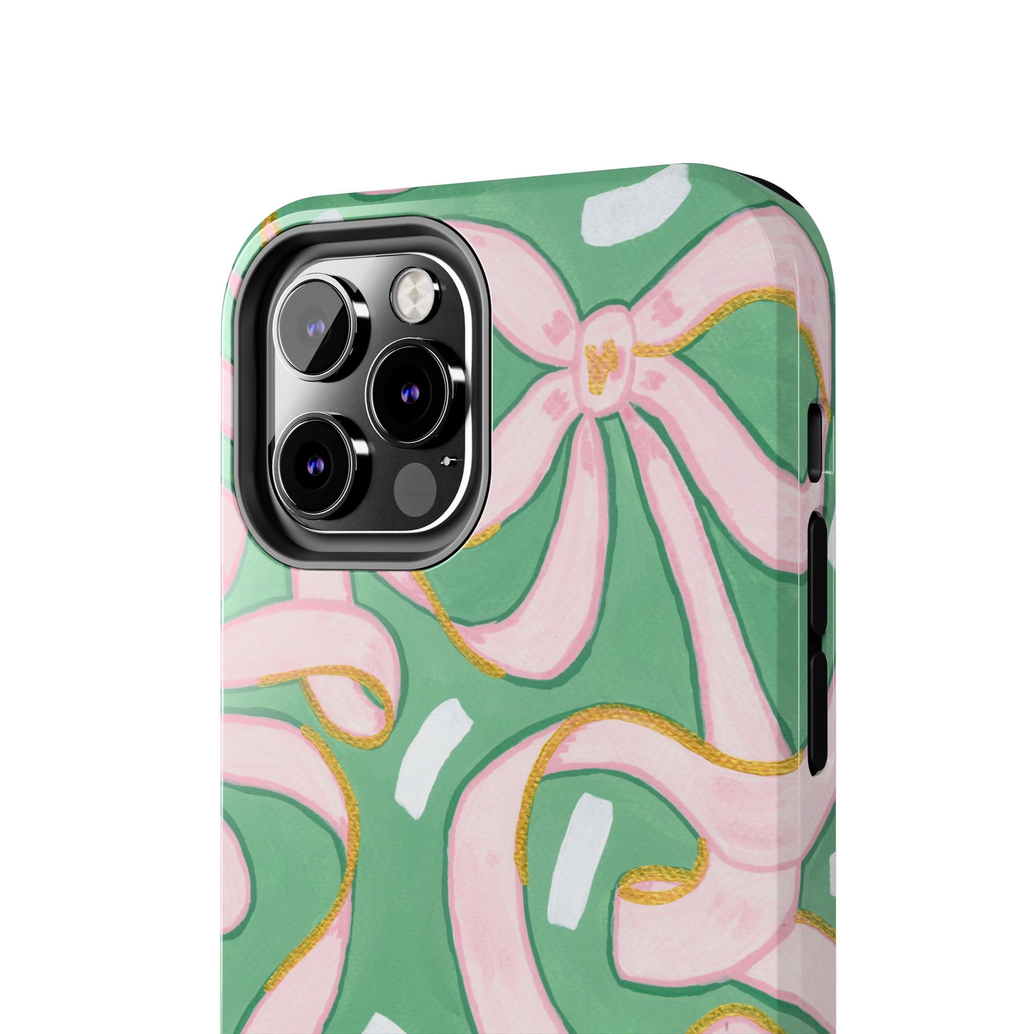 Pink and Green Bows Tough Case [iPhone 14 - iPhone 11]