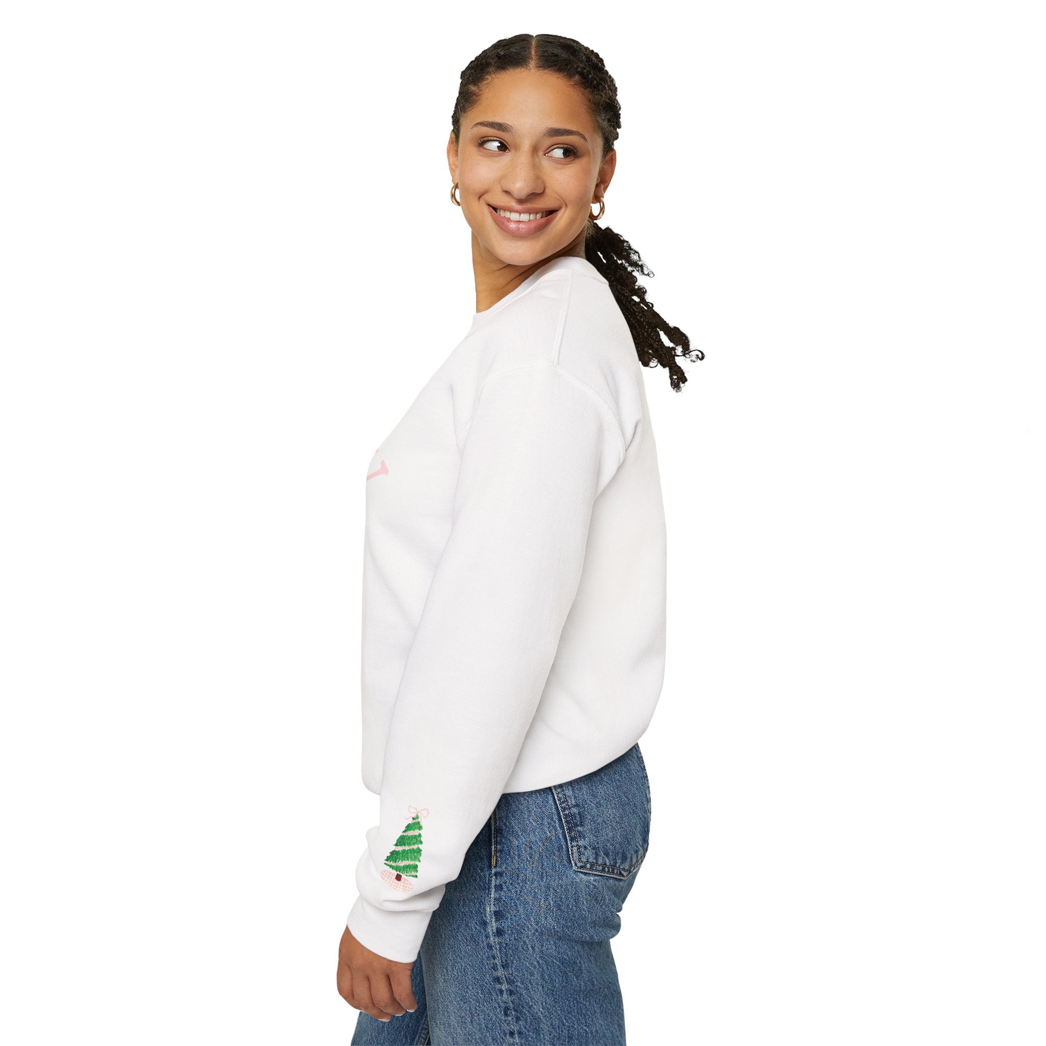 Merry Christmas Pink Bow Crewneck Sweatshirt