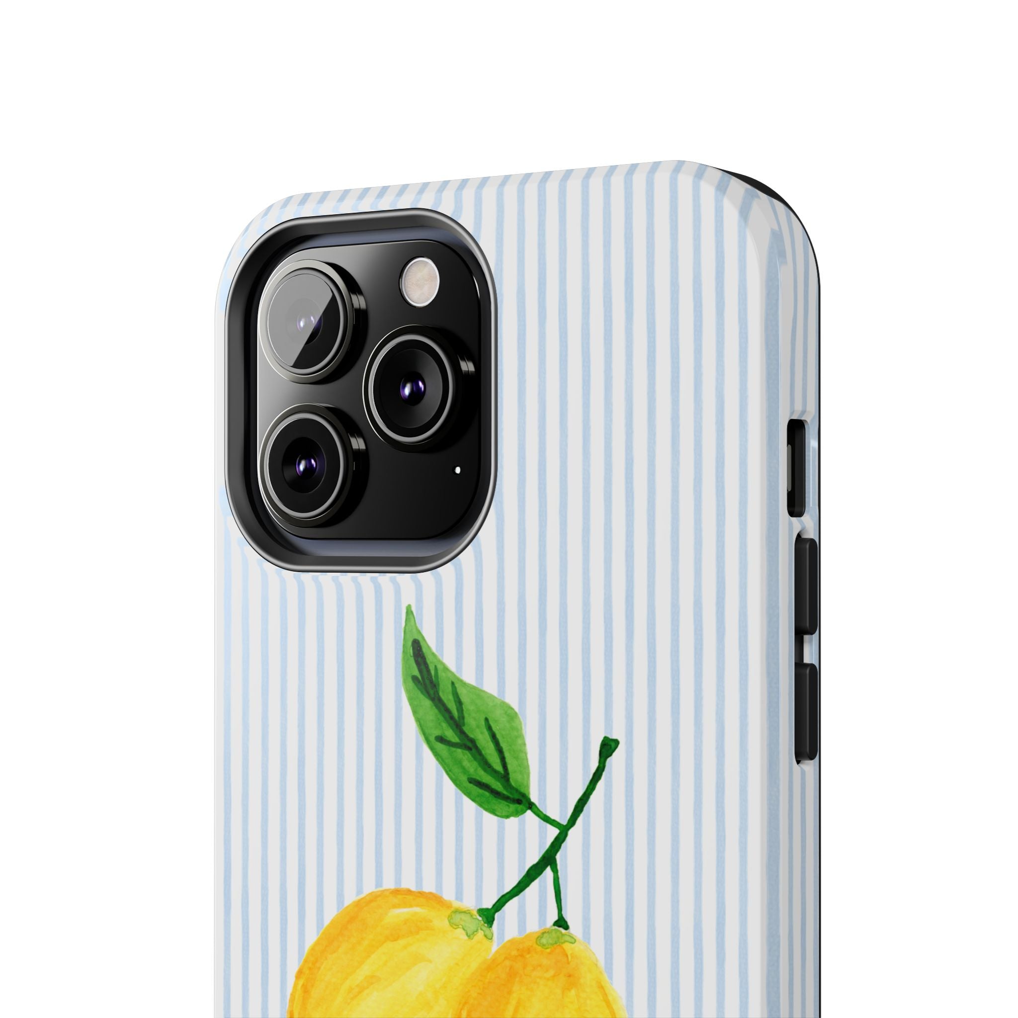 Lemon Stripe Monogrammed Tough Case [iPhone 14 - iPhone 11]