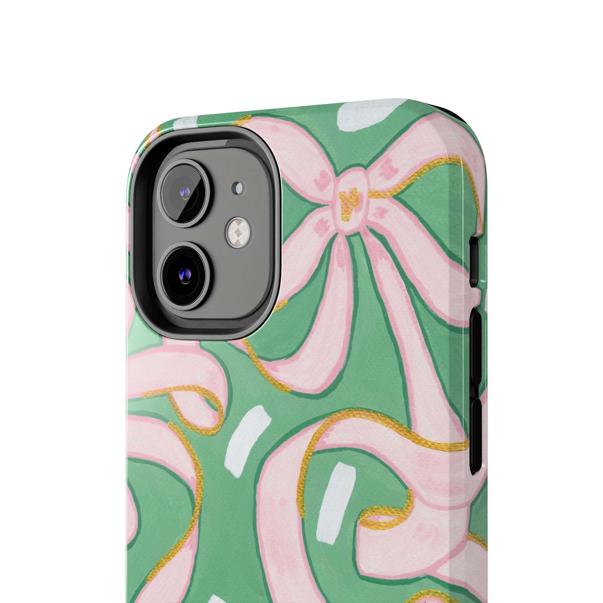 Pink and Green Bows Tough Case [iPhone 14 - iPhone 11]