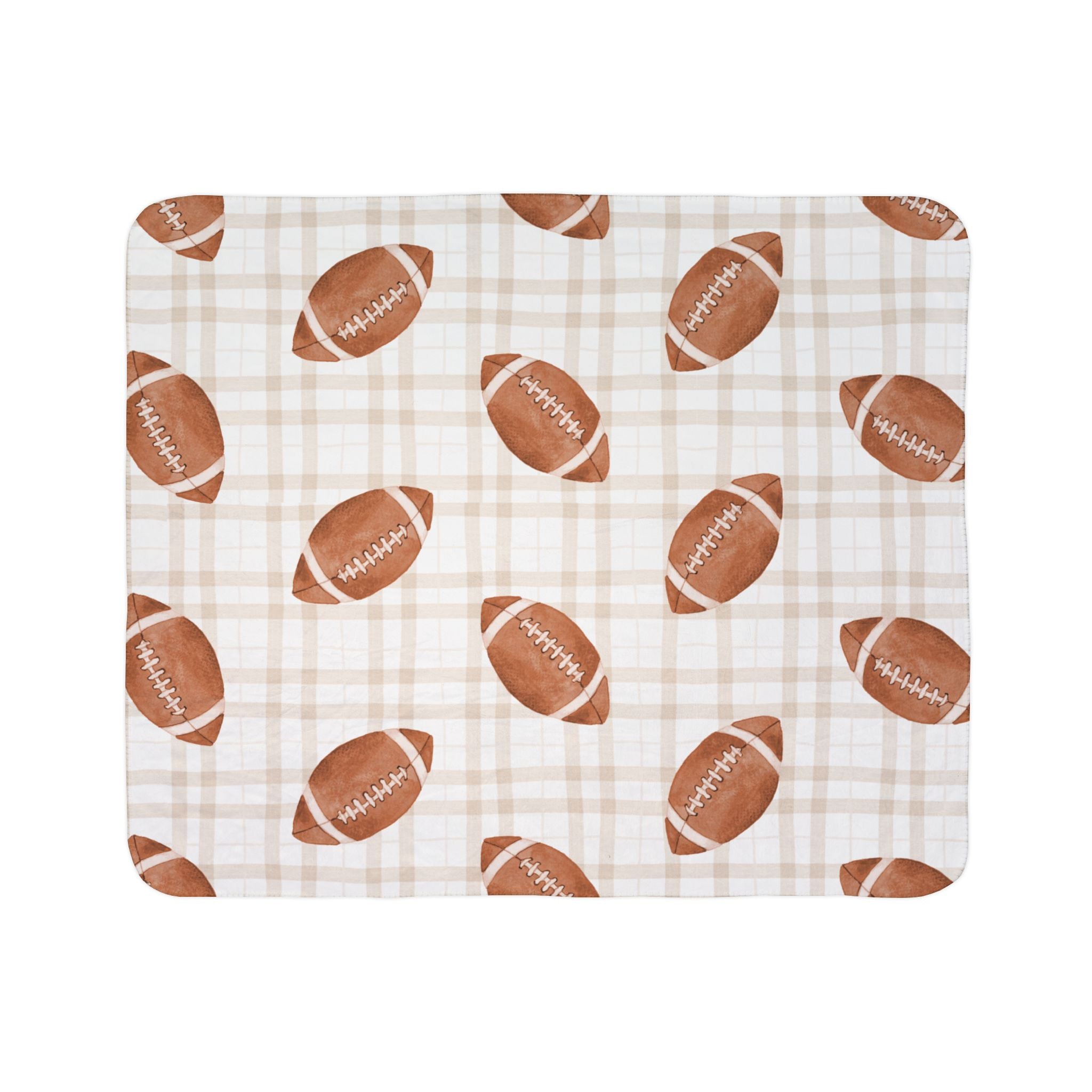 Football Game Day Sherpa Plaid Blanket